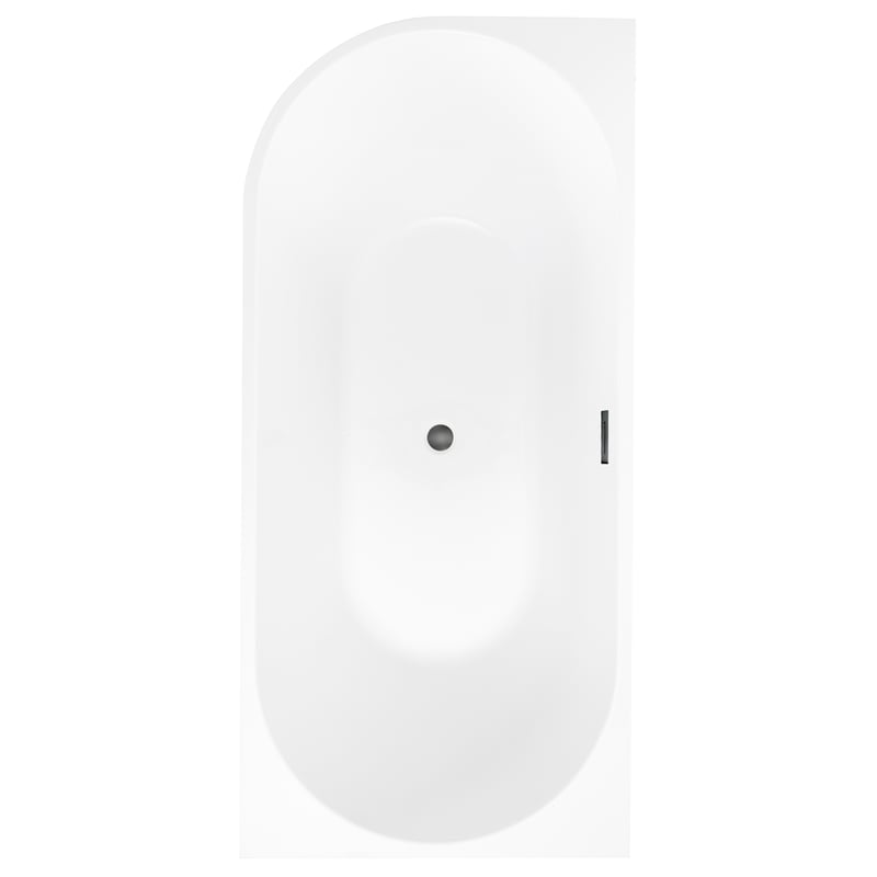 Wanna wolnostojąca przyścienna Pula 170x80 cm prawa szary odpływ Corciano