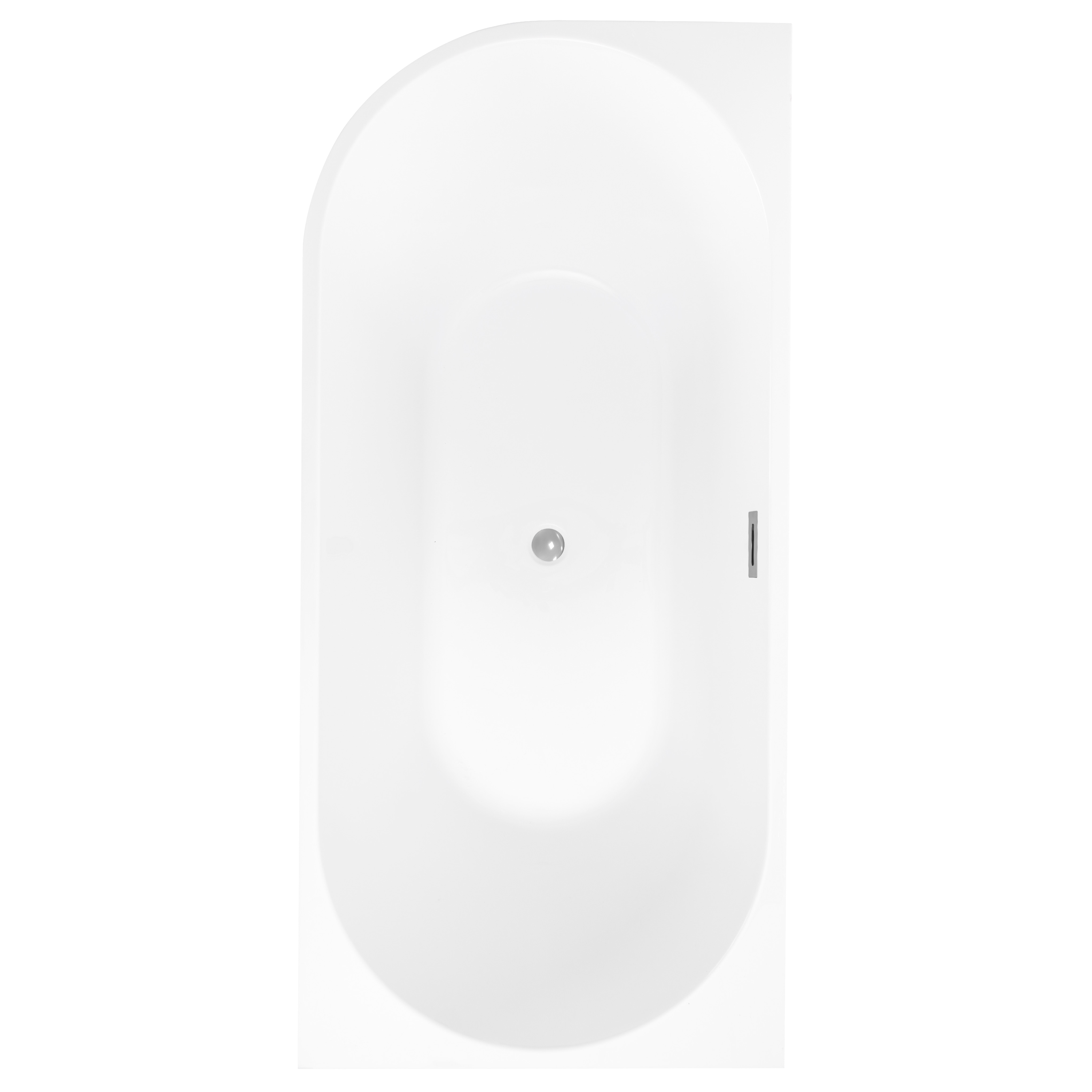 Wanna wolnostojąca przyścienna Pula 170x80 cm prawa chromowany odpływ Corciano