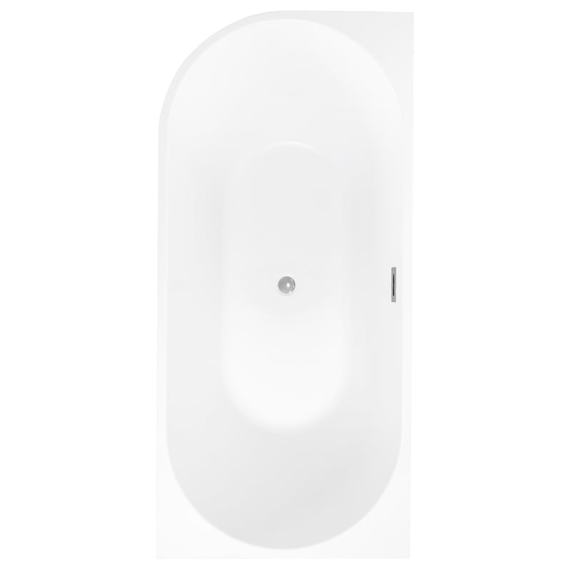 Wanna wolnostojąca przyścienna Pula 170x80 cm prawa chromowany odpływ Corciano