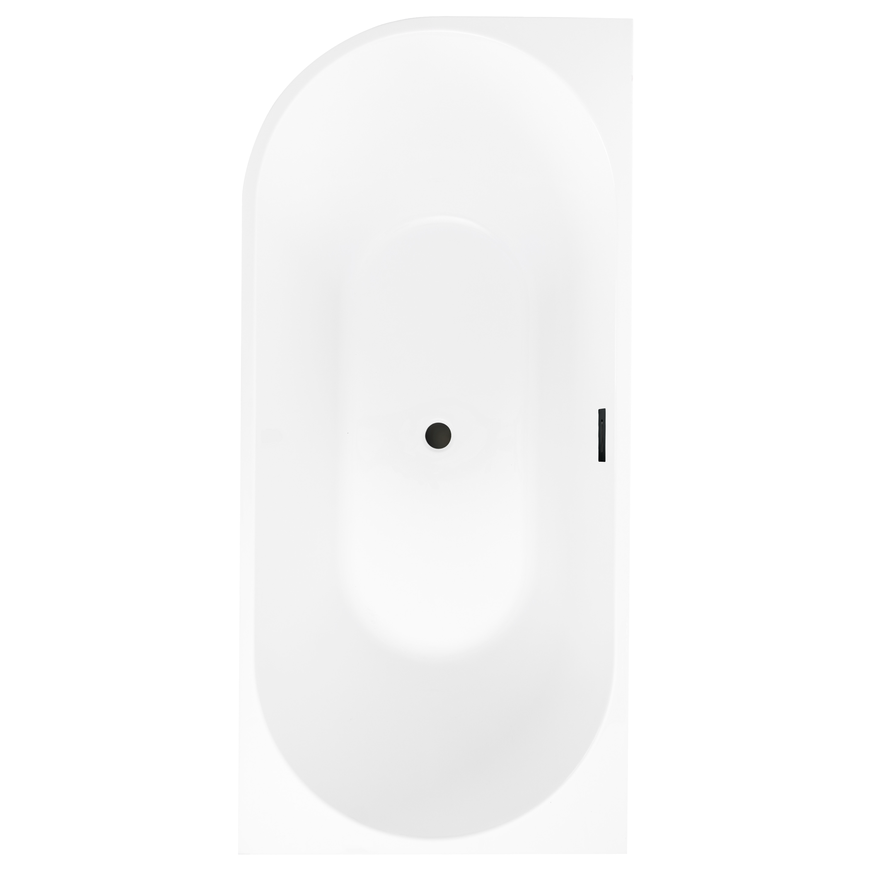 Wanna wolnostojąca przyścienna Pula 170x80 cm prawa czarny odpływ Corciano