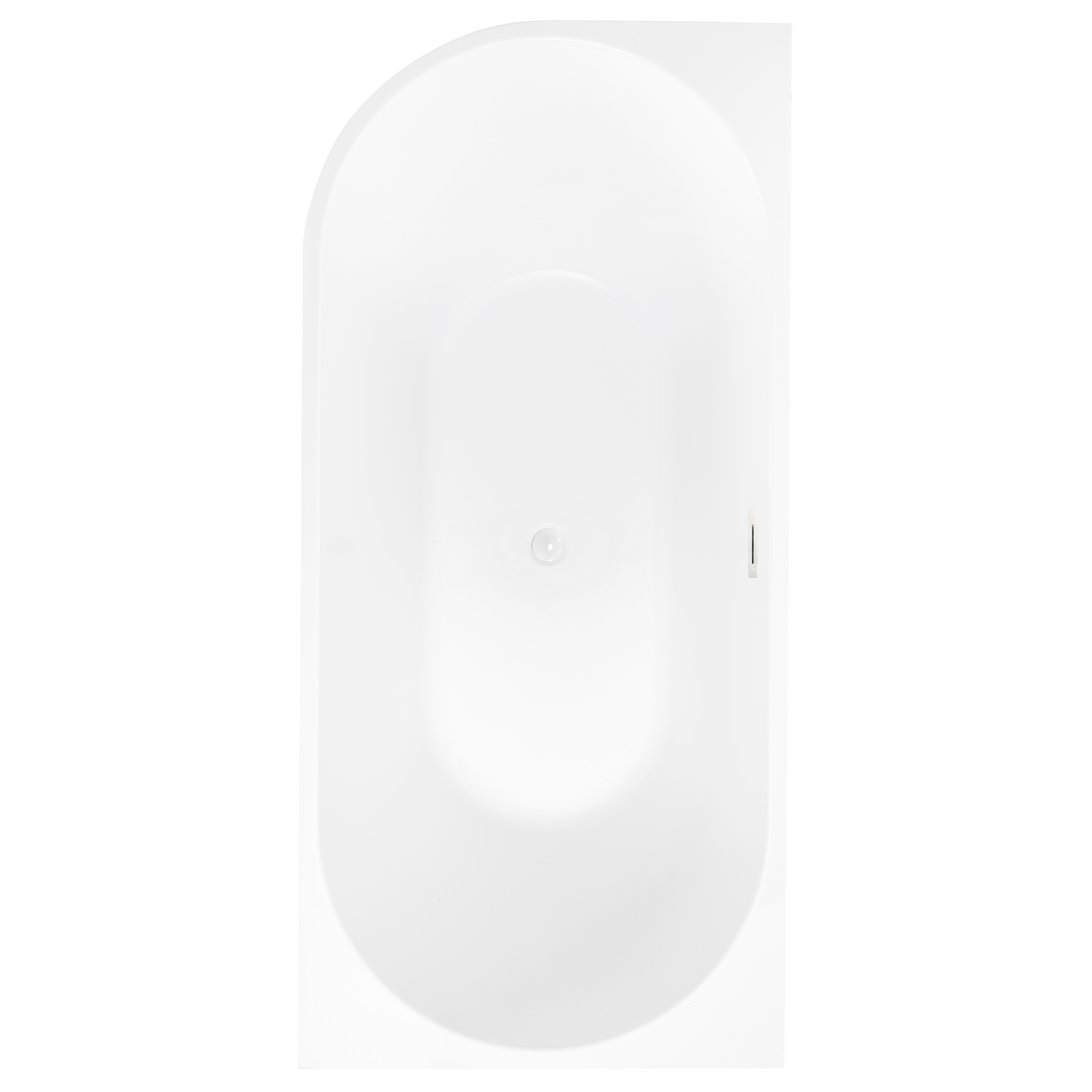 Wanna wolnostojąca przyścienna Pula 170x80 cm prawa biały odpływ Corciano