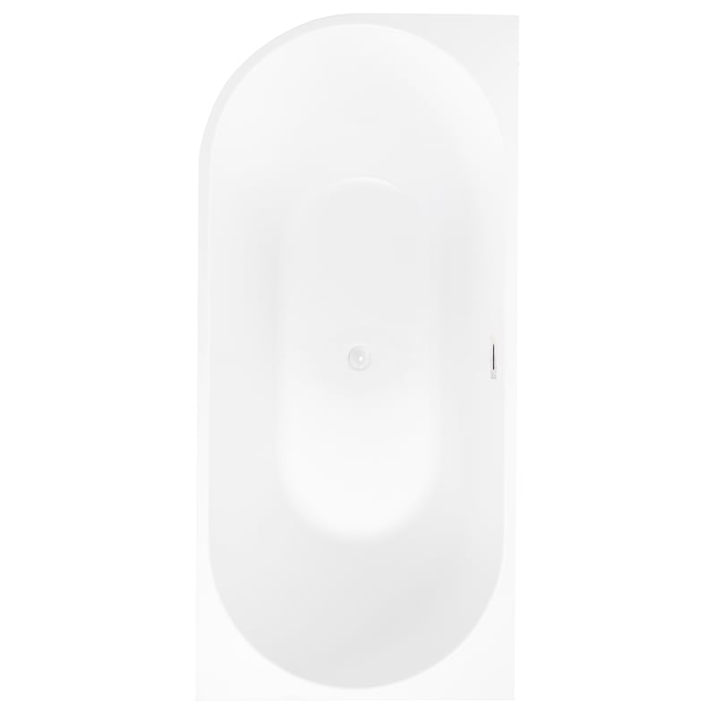 Wanna wolnostojąca przyścienna Pula 170x80 cm prawa biały odpływ Corciano