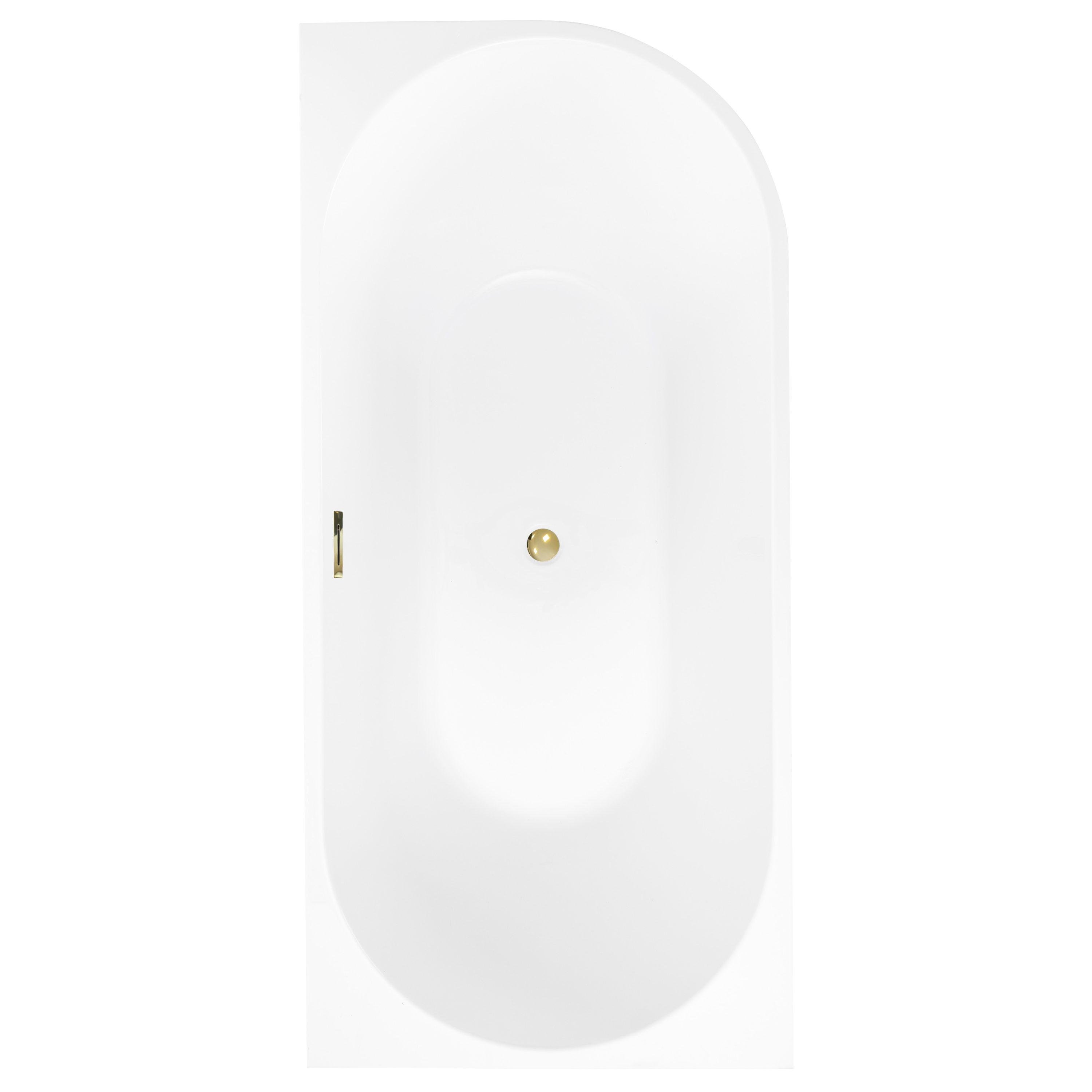 Wanna wolnostojąca przyścienna Pula 170x80 cm lewa złoty odpływ Corciano