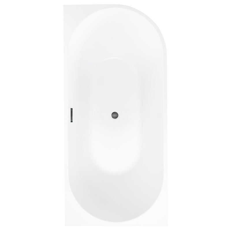 Wanna wolnostojąca przyścienna Pula 170x80 cm lewa szary odpływ Corciano