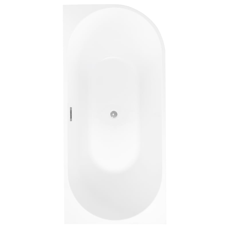 Wanna wolnostojąca przyścienna Pula 170x80 cm lewa chromowany odpływ Corciano