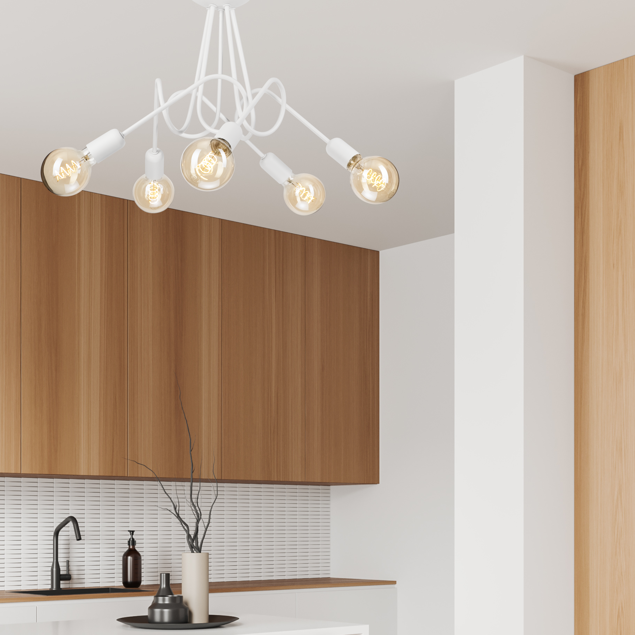 Lampa sufitowa Lizzy biała 5 x E27 Lamkur - 3