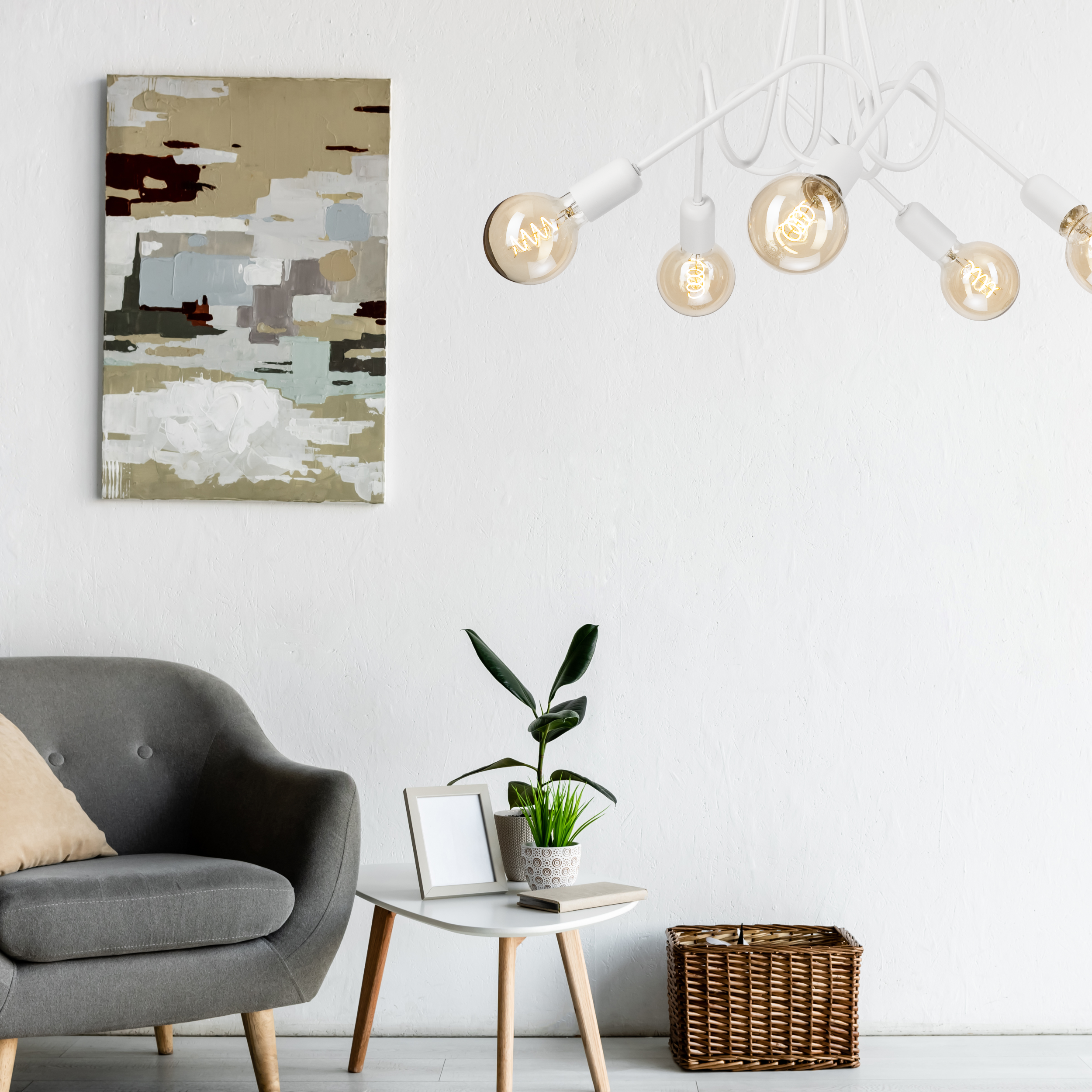 Lampa sufitowa Lizzy biała 5 x E27 Lamkur - 2