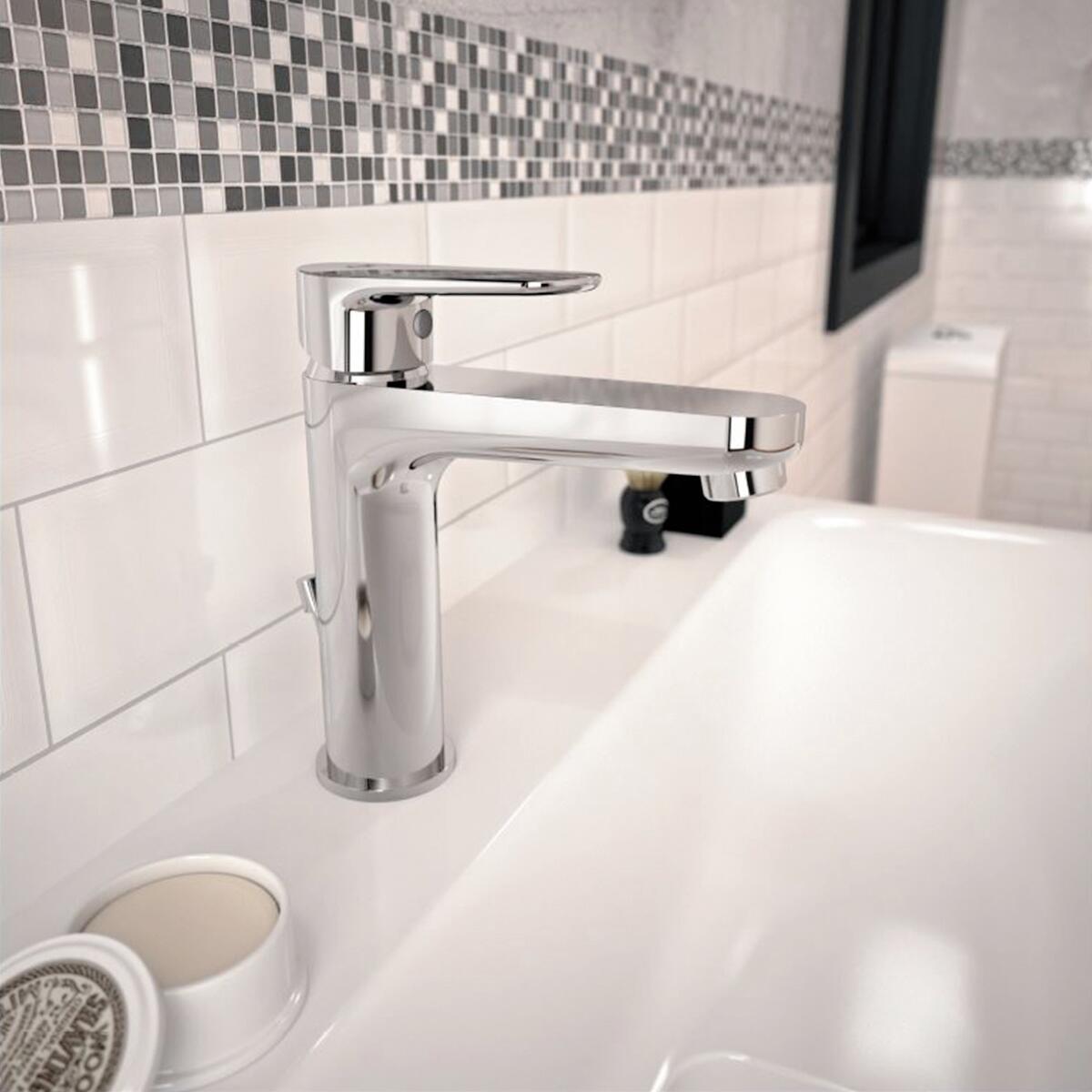 Rubinetto per lavabo a canna media getto laminare cristallino Cerafine O cromato lucido IDEAL STANDARD - 2