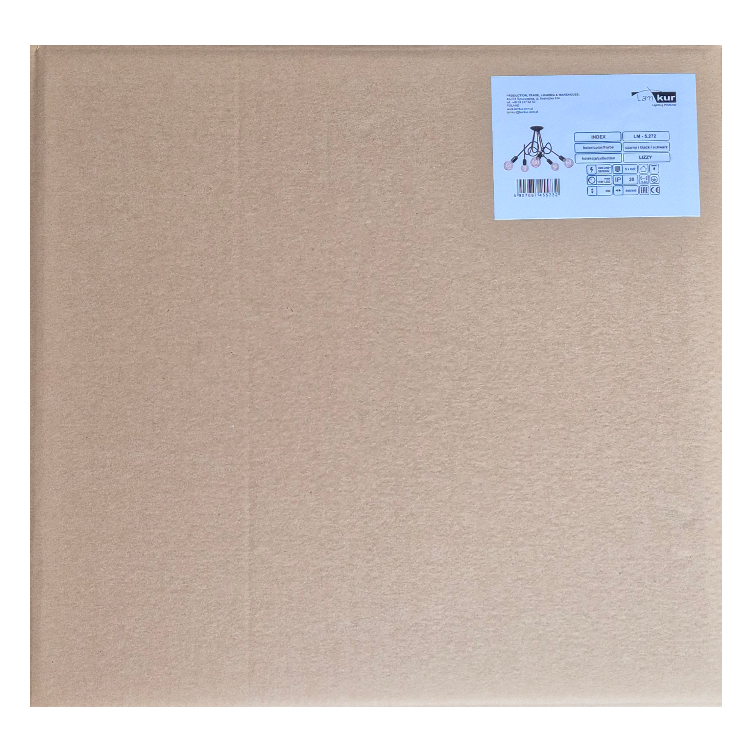 Lampa sufitowa Lizzy czarna 5 x E27 Lamkur - 10