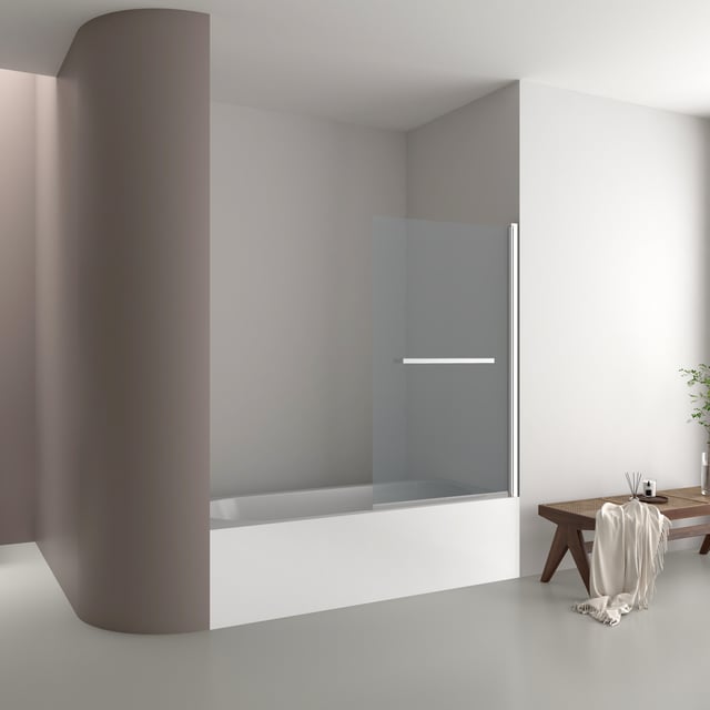 BIOMBO DE BAÑERA ABATIBLE AVA 93X150CM CROMO