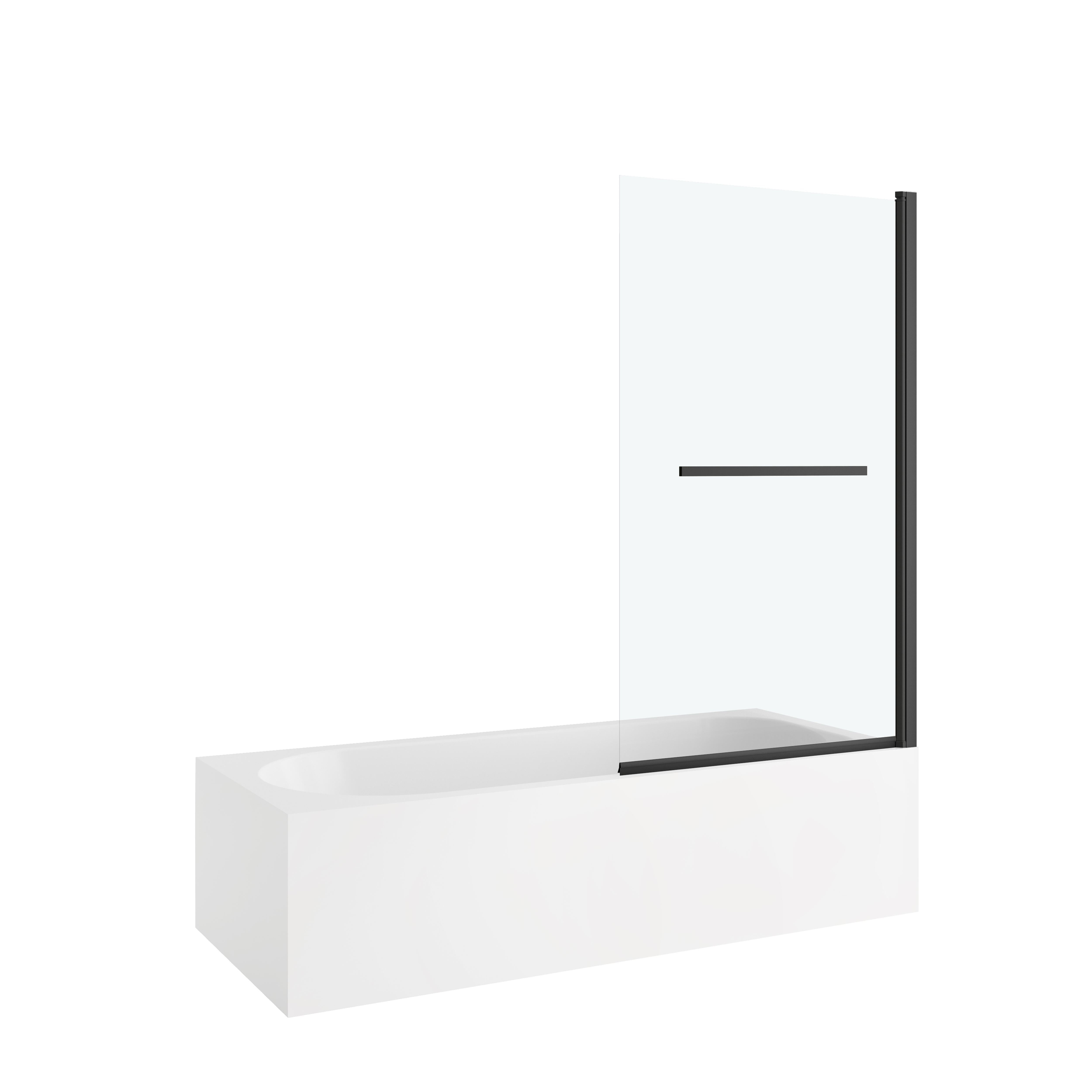 BIOMBO DE BAÑERA ABATIBLE AVA 93X150CM NEGRO - 3