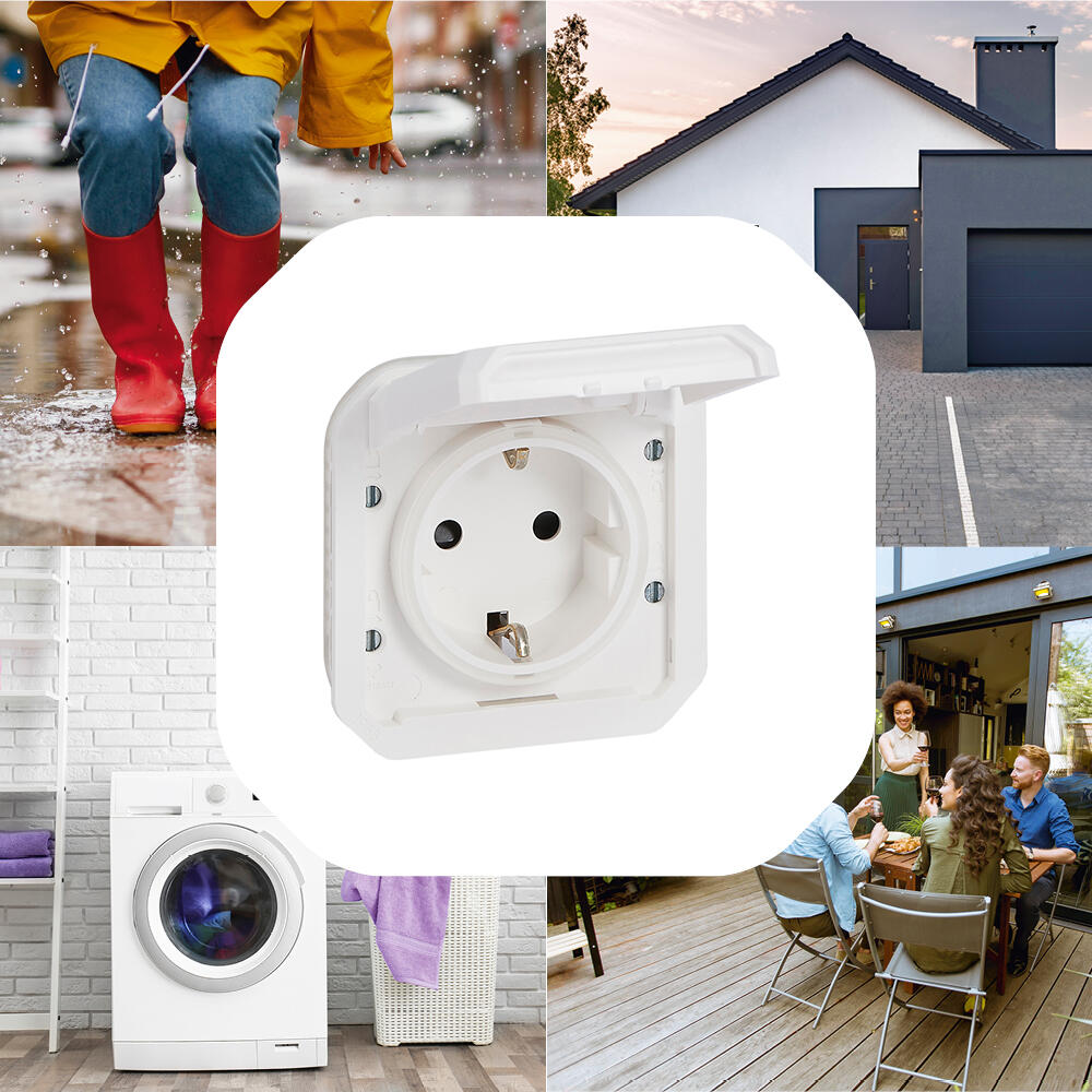 Mecanismo combinable enchufe con toma de tierra PLEXO superfice blanco - 4