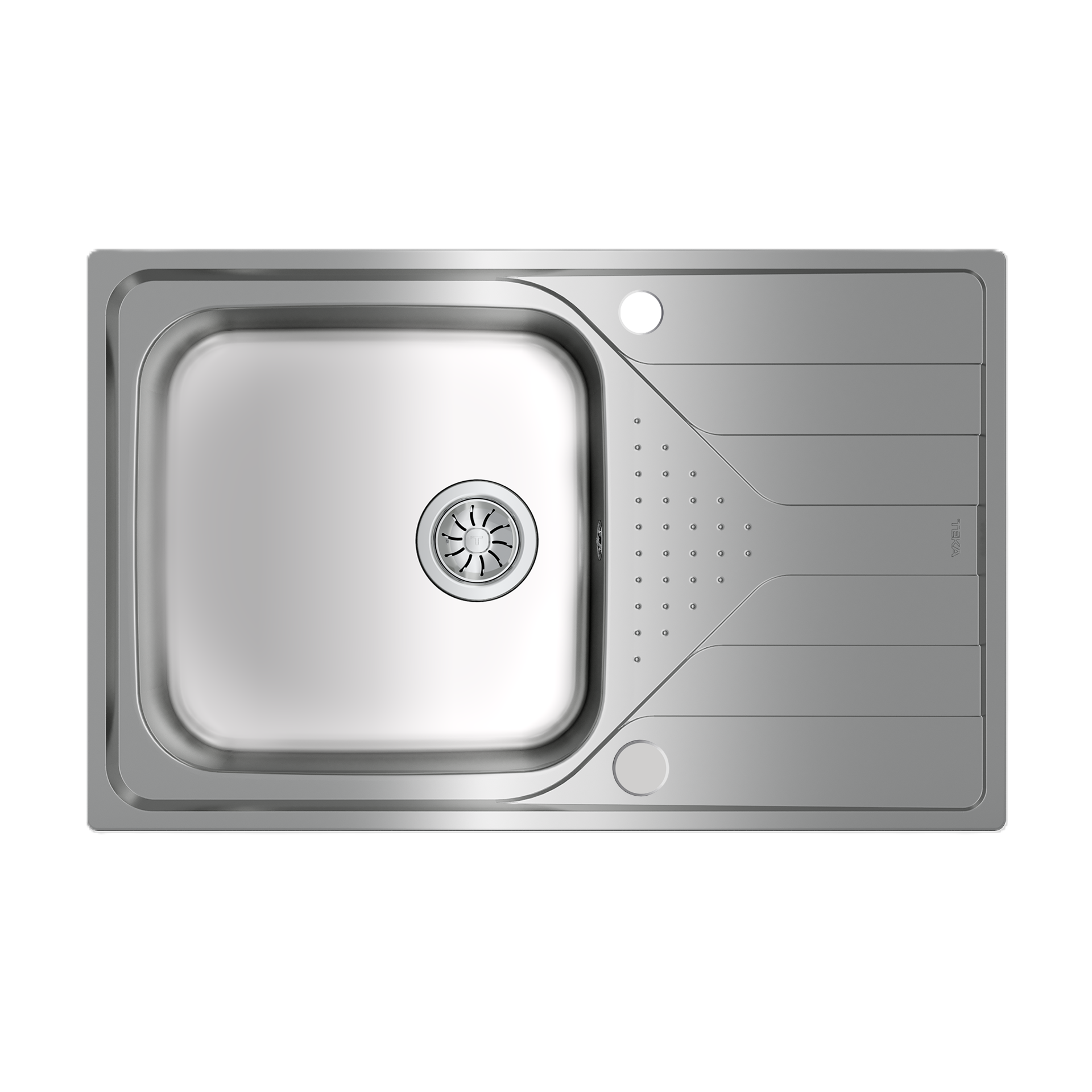 Fregadero 1 seno escurrido de acero inox teka ras universe txp 2 50x50 cm