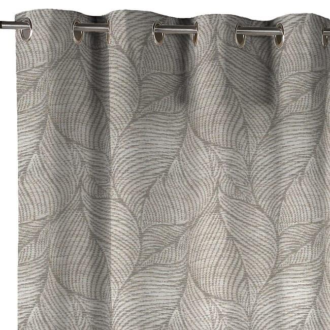 Cortina ollaos azaro algodón de 140x270cm athenea hoja beige. incluye cinta termoadhesiva