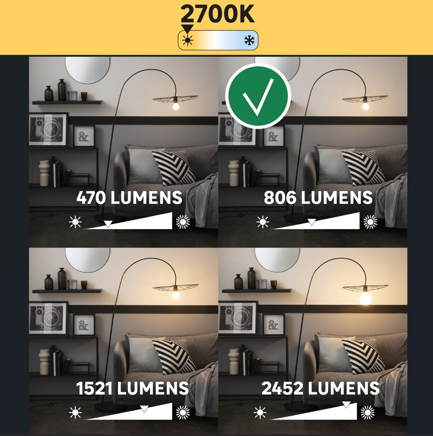 3 ampoules led, sphérique, E14, 806lm, classe énergétique A, blanc chaud, LEXMAN - 3