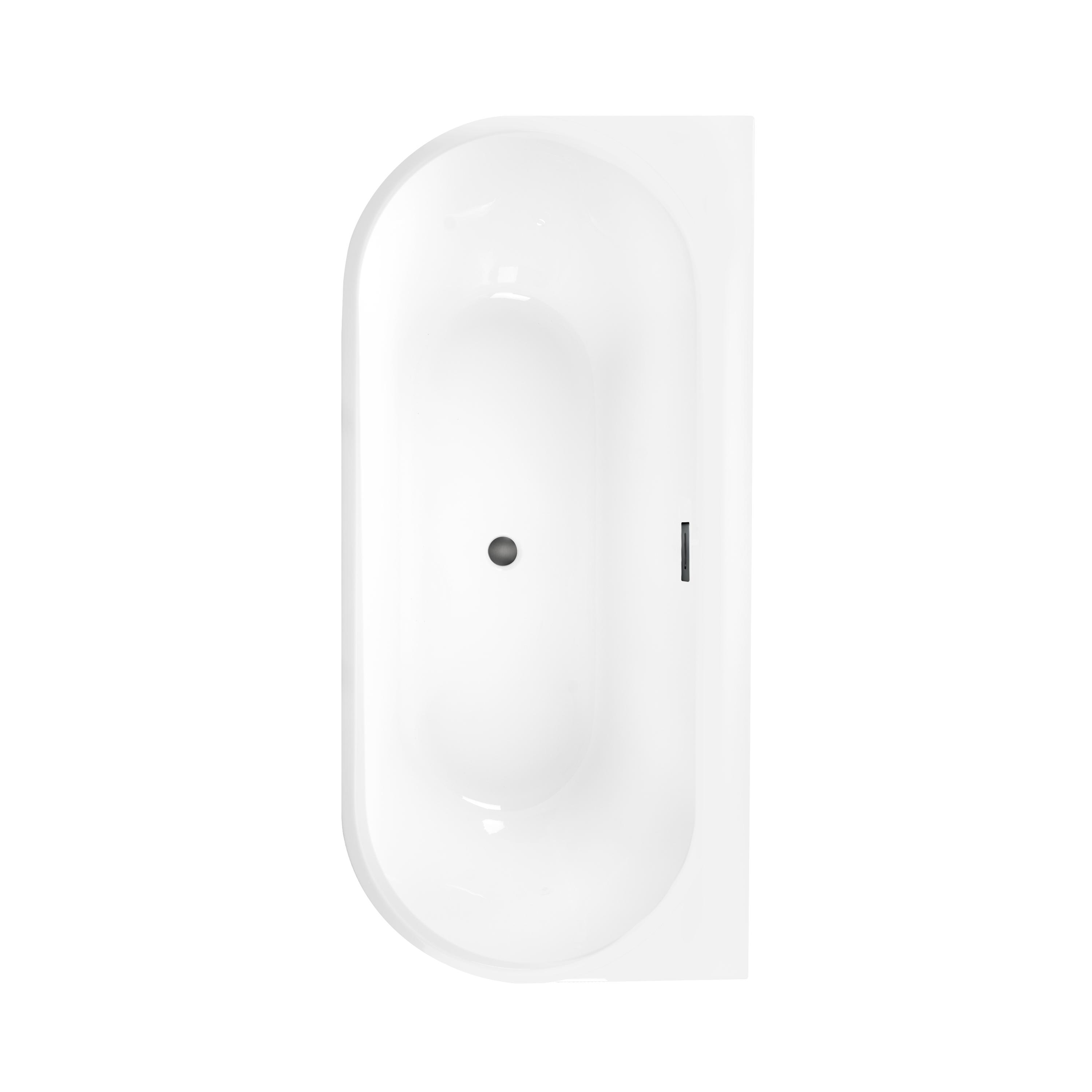 Wanna wolnostojąca przyścienna Pari 170x80 cm szary odpływ Corciano