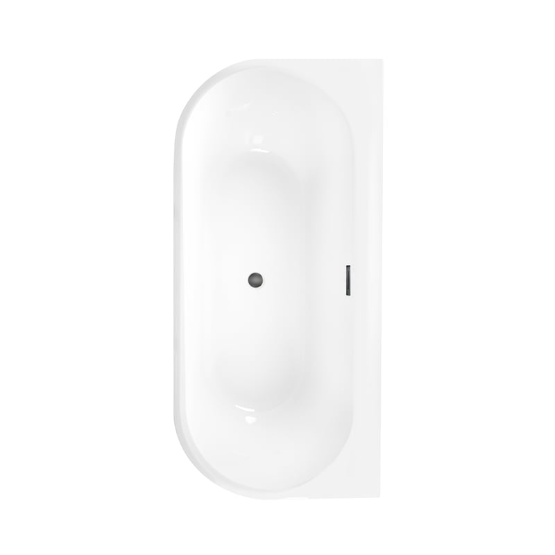 Wanna wolnostojąca przyścienna Pari 179x80 cm szary odpływ Corciano