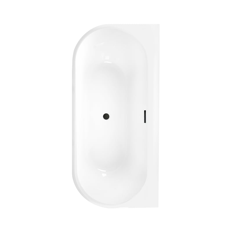 Wanna wolnostojąca przyścienna Pari 170x80 cm czarny odpływ Corciano