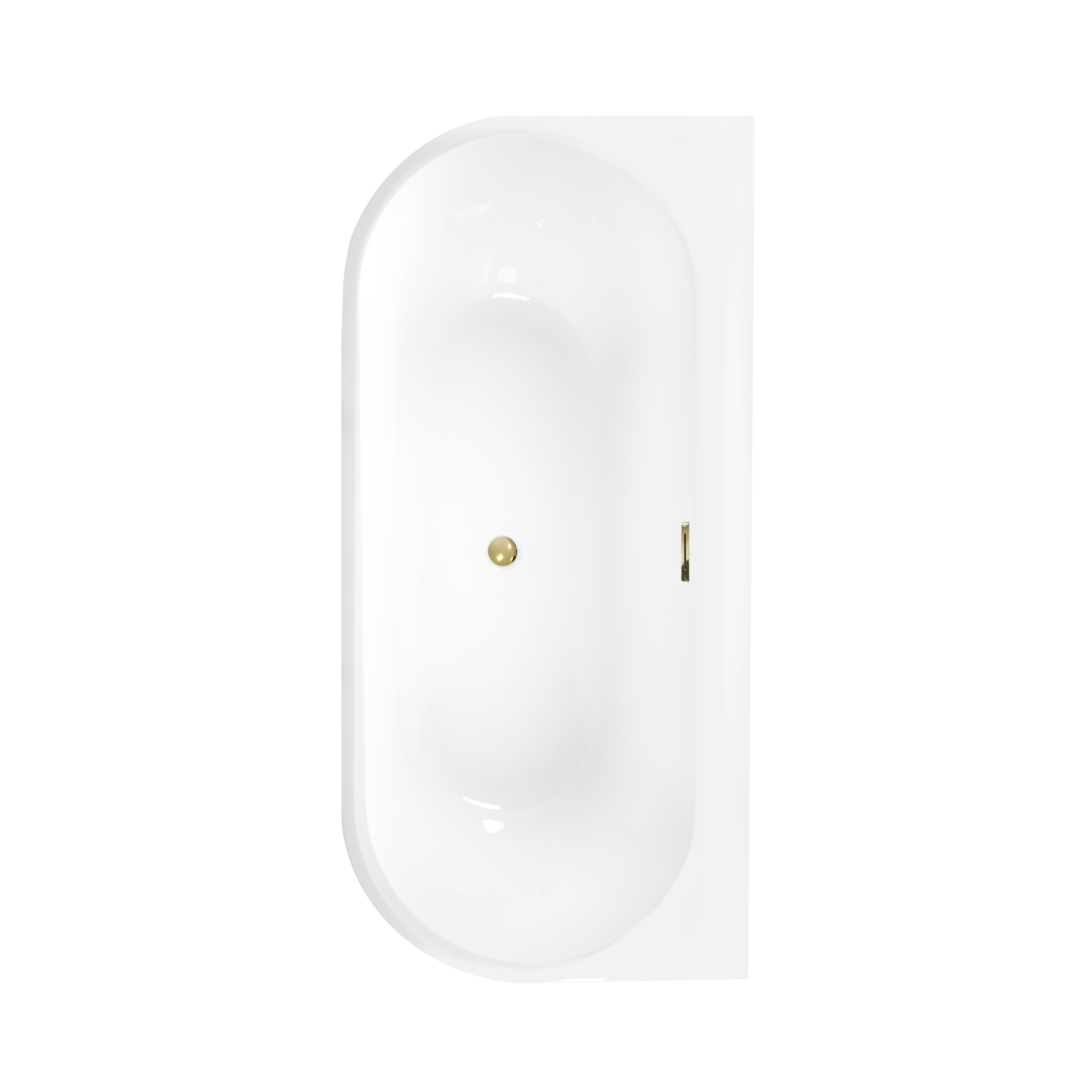 Wanna wolnostojąca przyścienna Pari 170x80 cm złoty odpływ Corciano