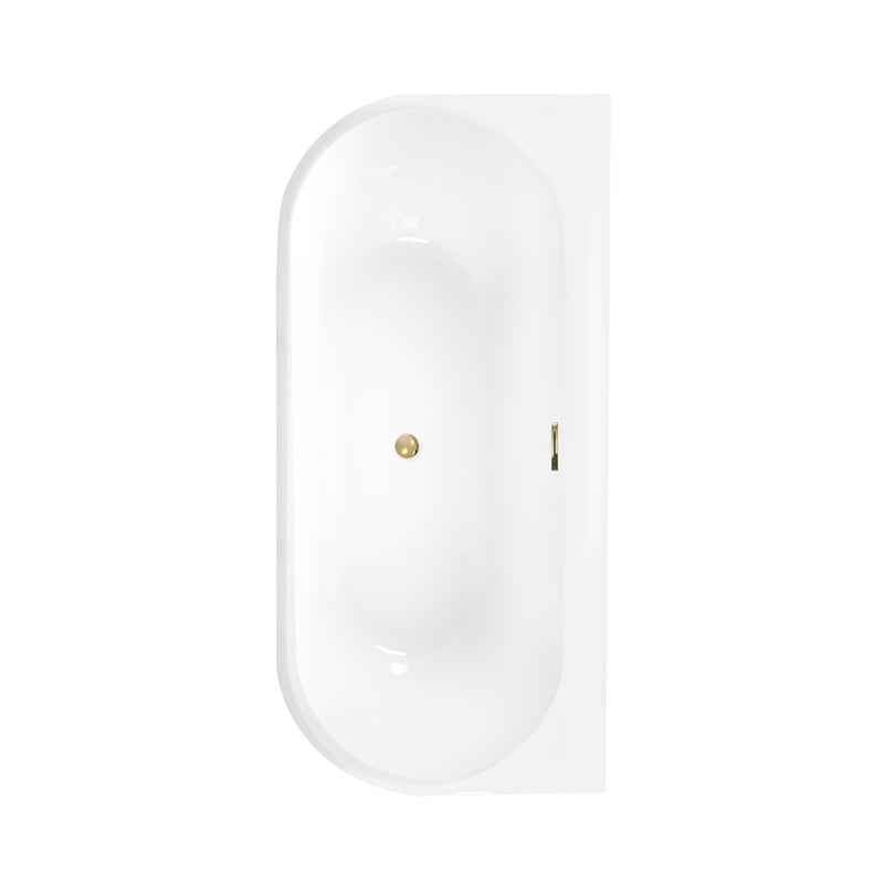 Wanna wolnostojąca przyścienna Pari 170x80 cm złoty odpływ Corciano