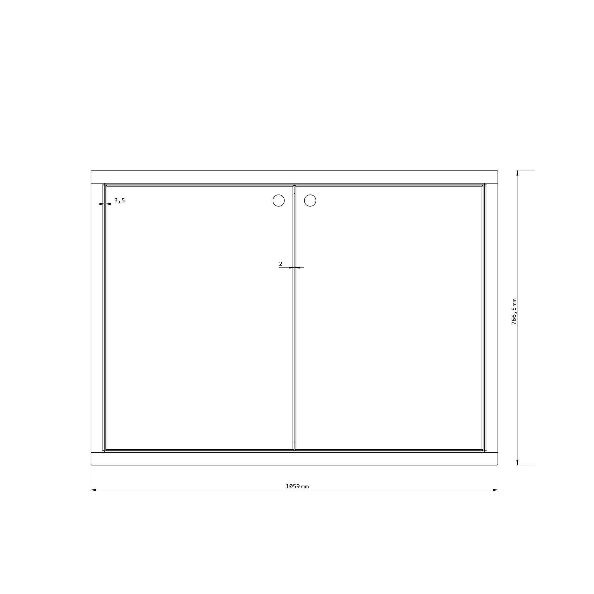 Porta dupla metal 110 cm - compatível com cozinhas exterior Touzi Plan e Venit - 4