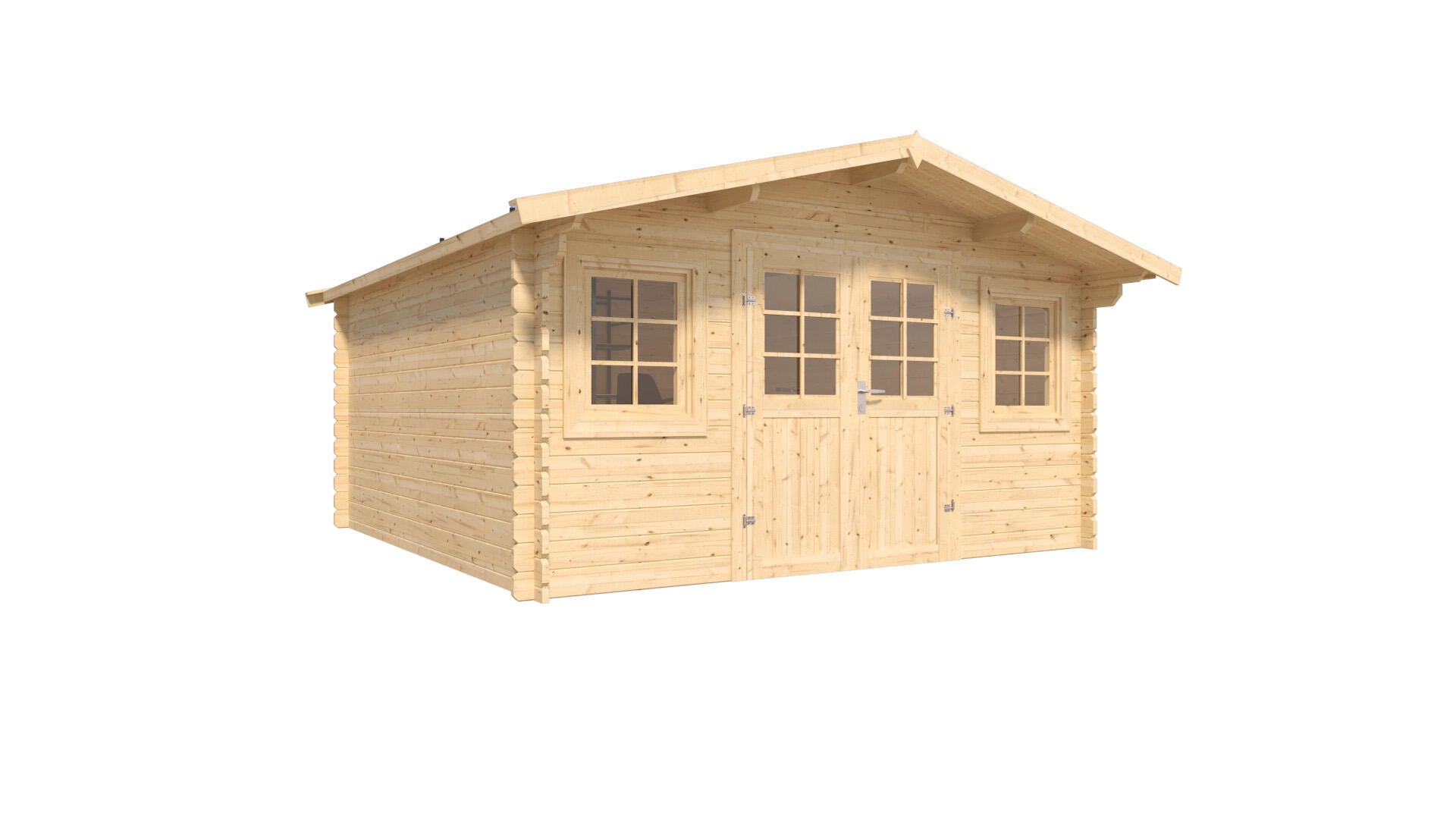 Caseta de madera 6030 de 410x230x445 cm y 16 m2 con 34 mm espesor y doble puerta abatible cerland