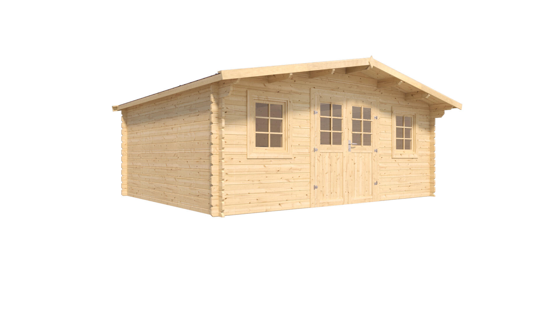 caseta de madera 6031 de 510x230x445 cm y 20 m2 con 34 mm espesor y doble puerta abatible cerland