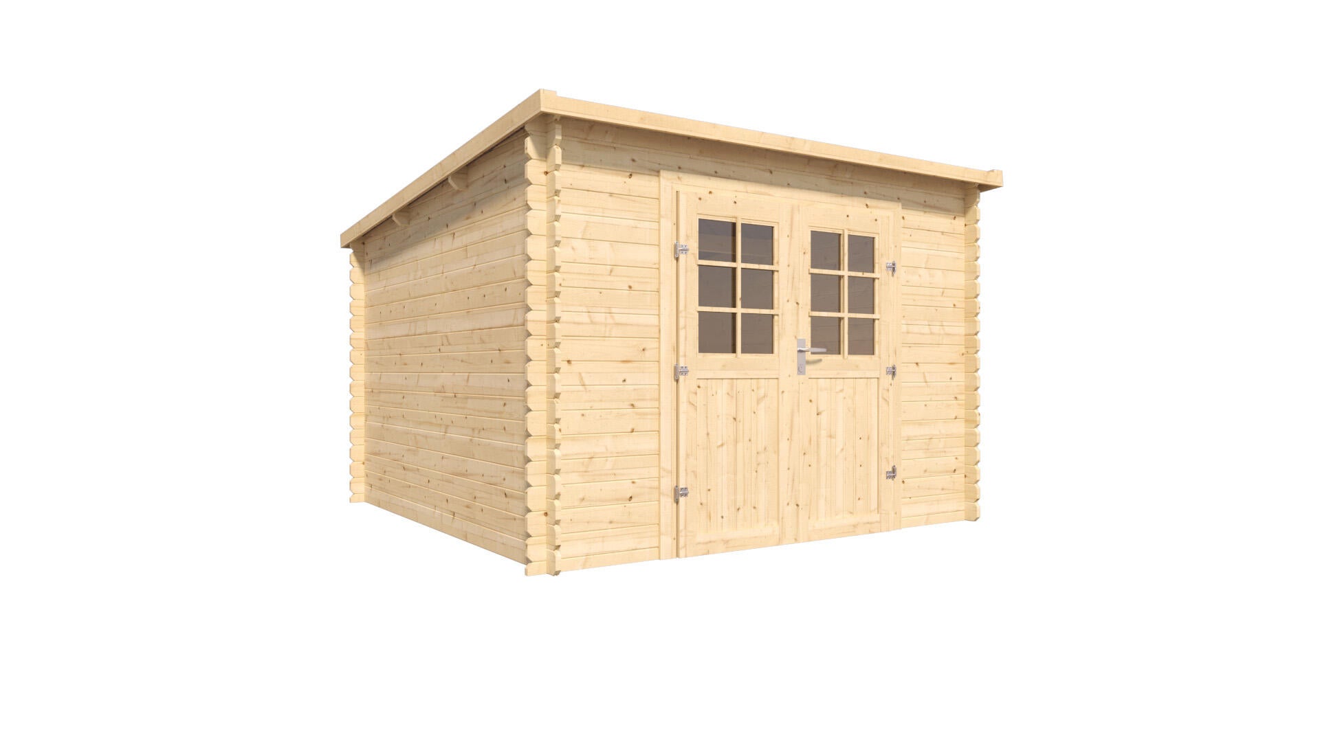caseta de madera 6024 de 302x205x302 cm y 88 m2 con 28 mm espesor y doble puerta abatible cerland