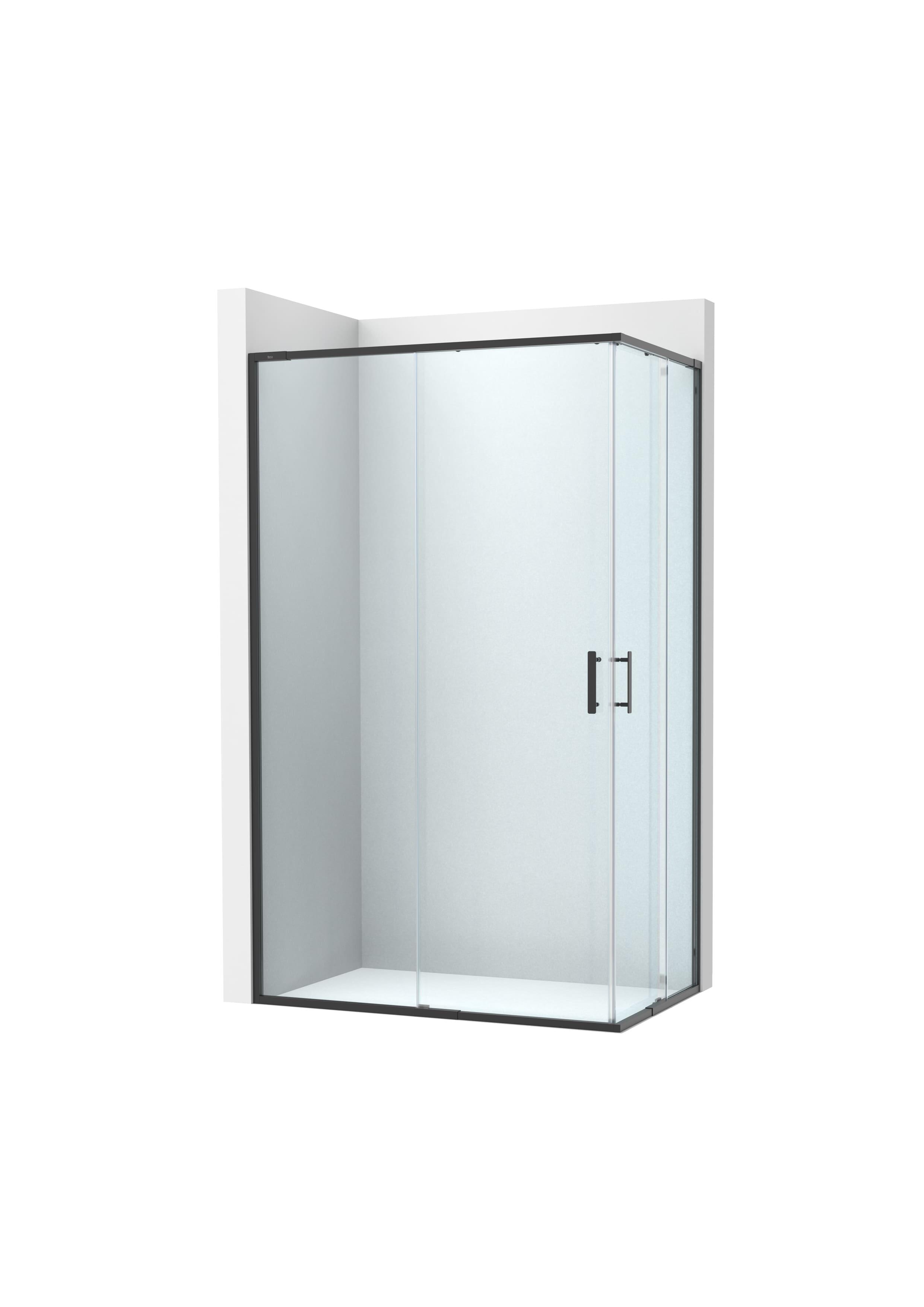 MAMPARA DE DUCHA ANGULAR CORREDERA ROCA VICTORIA PLUS 90cm. NEGRA - 3