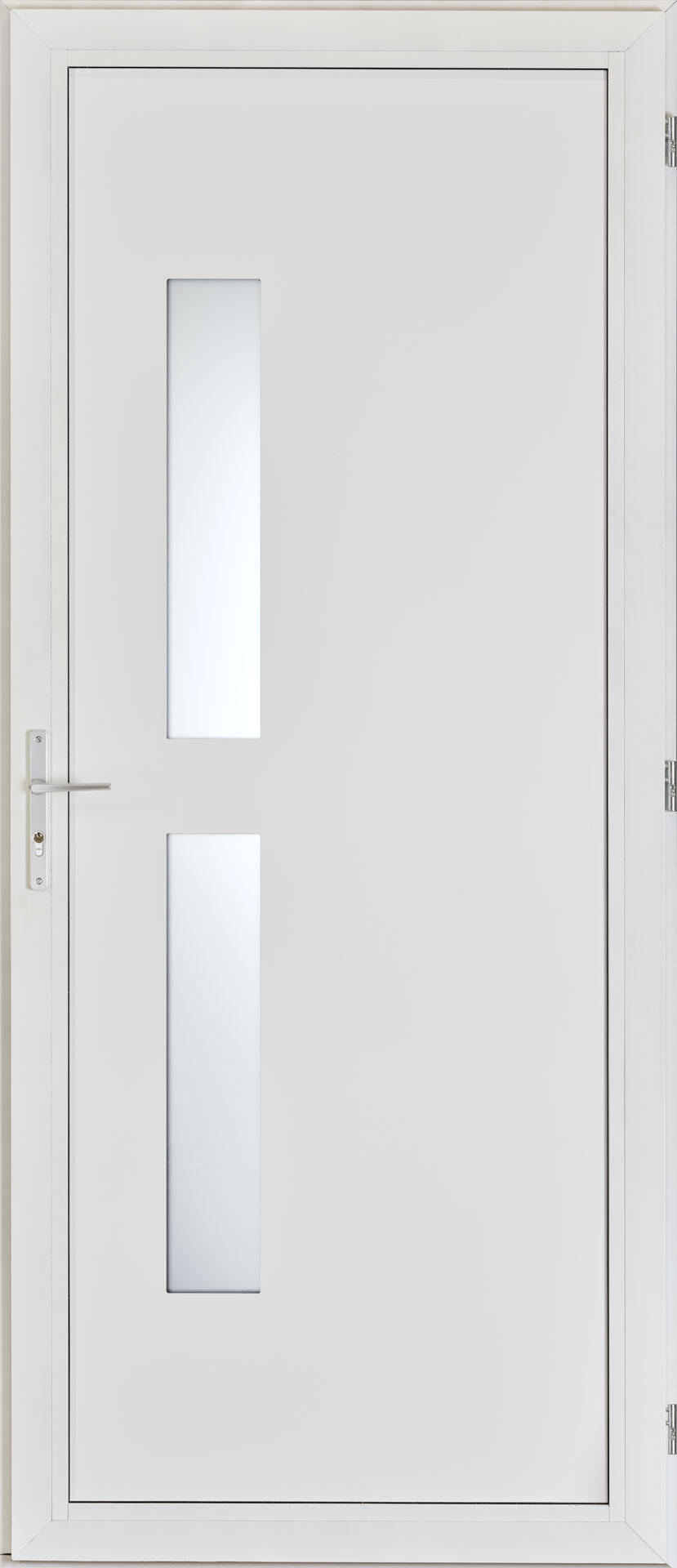 Porte de service aluminium blanche 9016 poussant gauche H.215 x l.90 cm Aspin - 2