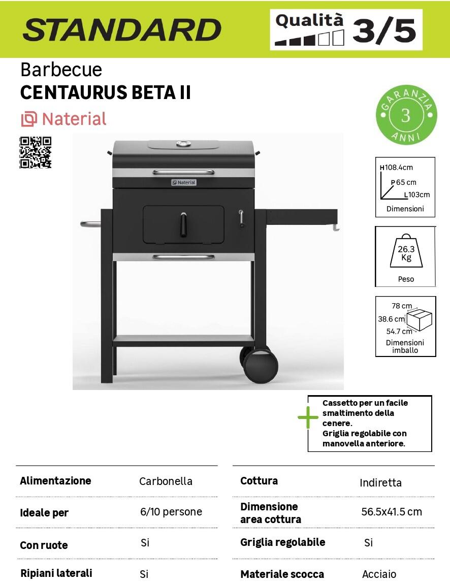 Barbecue a carvão 61x46 cm preto Naterial Centaurus - 9