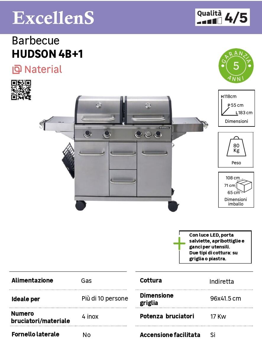 Barbecue a gas NATERIAL Hudson 3 bruciatori + 1 laterale extra - 29