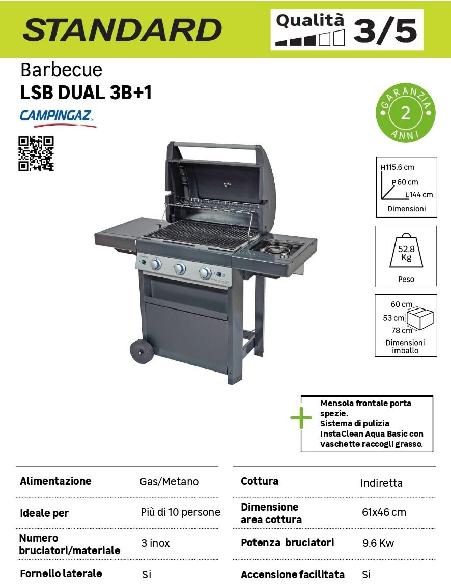 Barbecue a gas CAMPINGAZ LBS dual 3 bruciatori con fornello laterale extra - 3