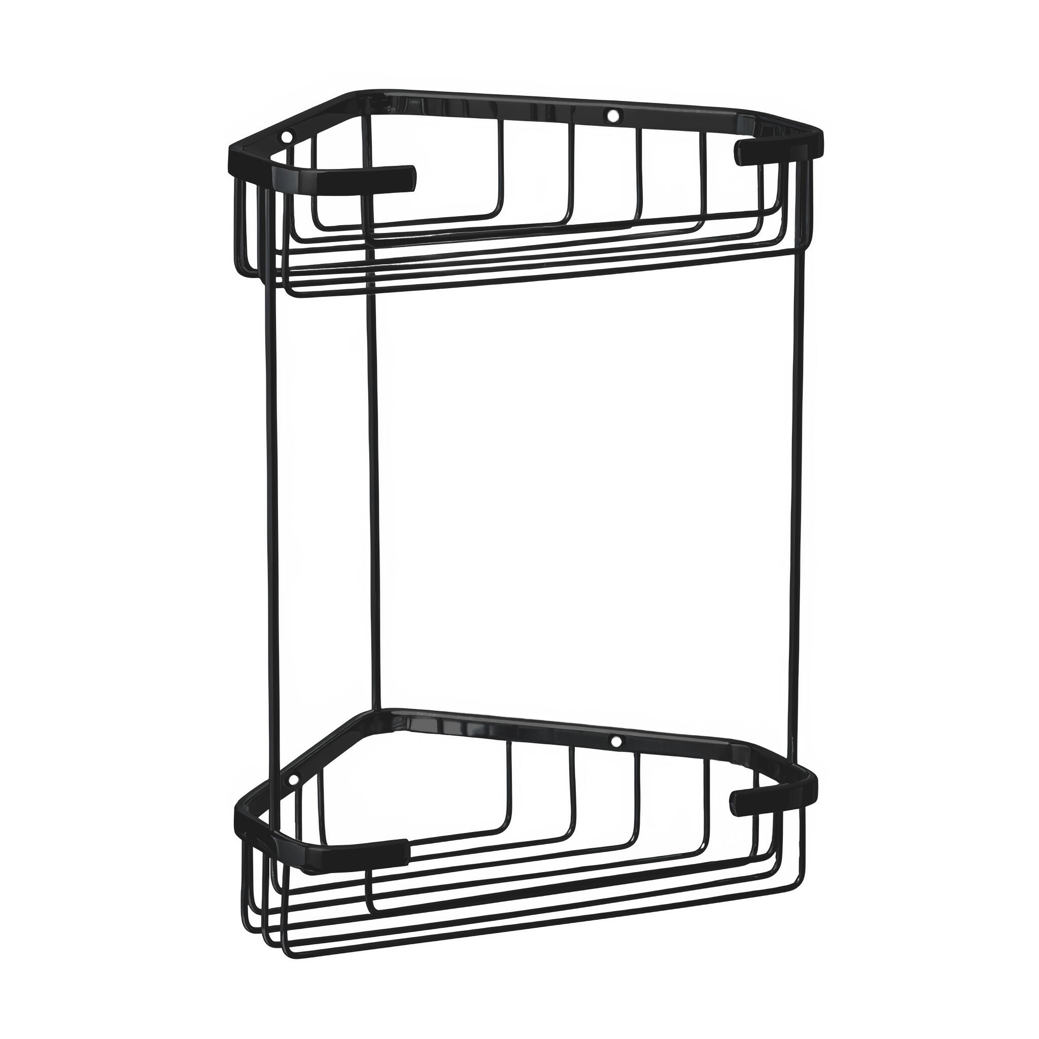 CESTILLO DE DUCHA PARA RINCON DOBLE ALTURA NEGRO - 2