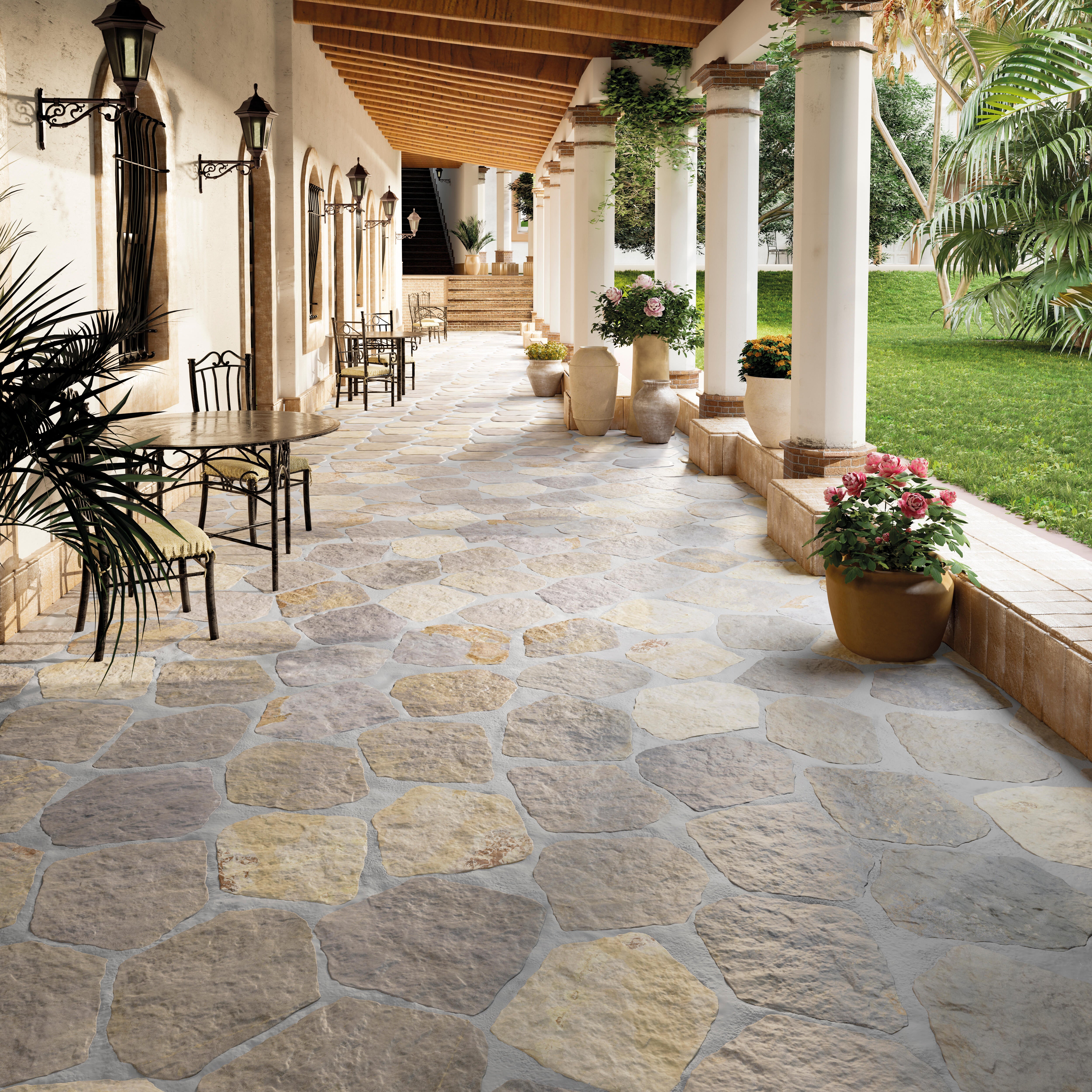 Azulejo porcelánico brickbold efecto piedra multicolor 8x33.15 cm