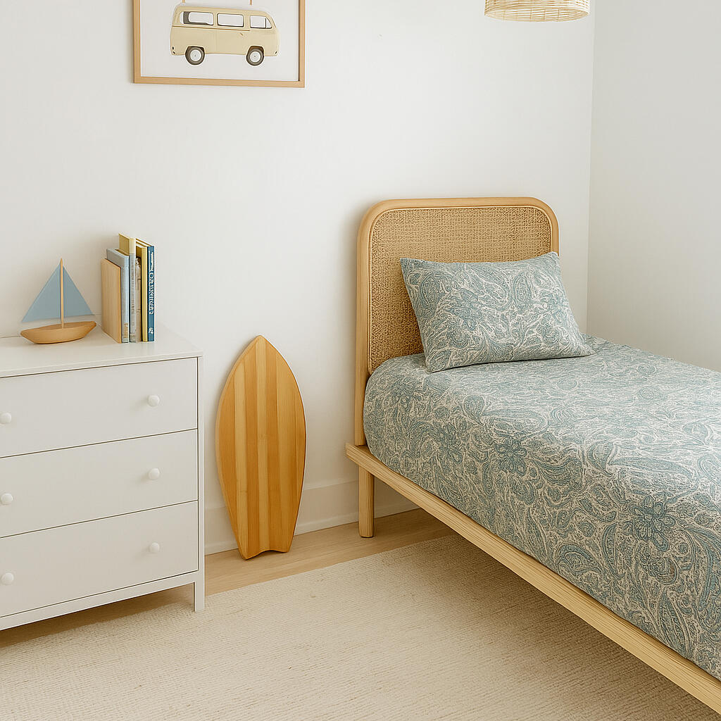 Funda nórdica + 1 funda de almohada amaru algodón 200 hilos azules cama de 90 cm