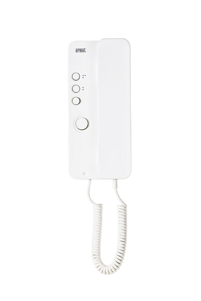 Citofono con filo URMET UNIVERSALE MOD.1144. 5 fili 1 pulsante, 2 suonerie bianco