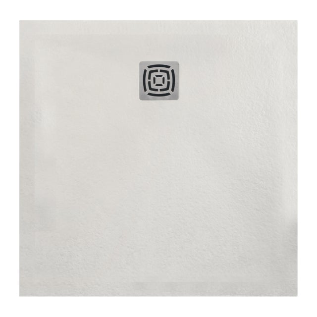 Piatto doccia in resina FS25 bianco L 80 x L 80 x H 3 cm effetto pietra
