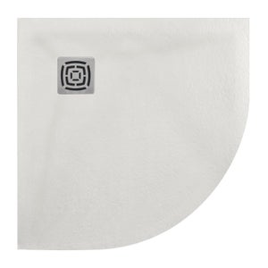 Piatto Doccia Semicircolare 90x90cm In Pietra Vulcanica - Nero Ruvido - Spessore 3cm - Foto 11