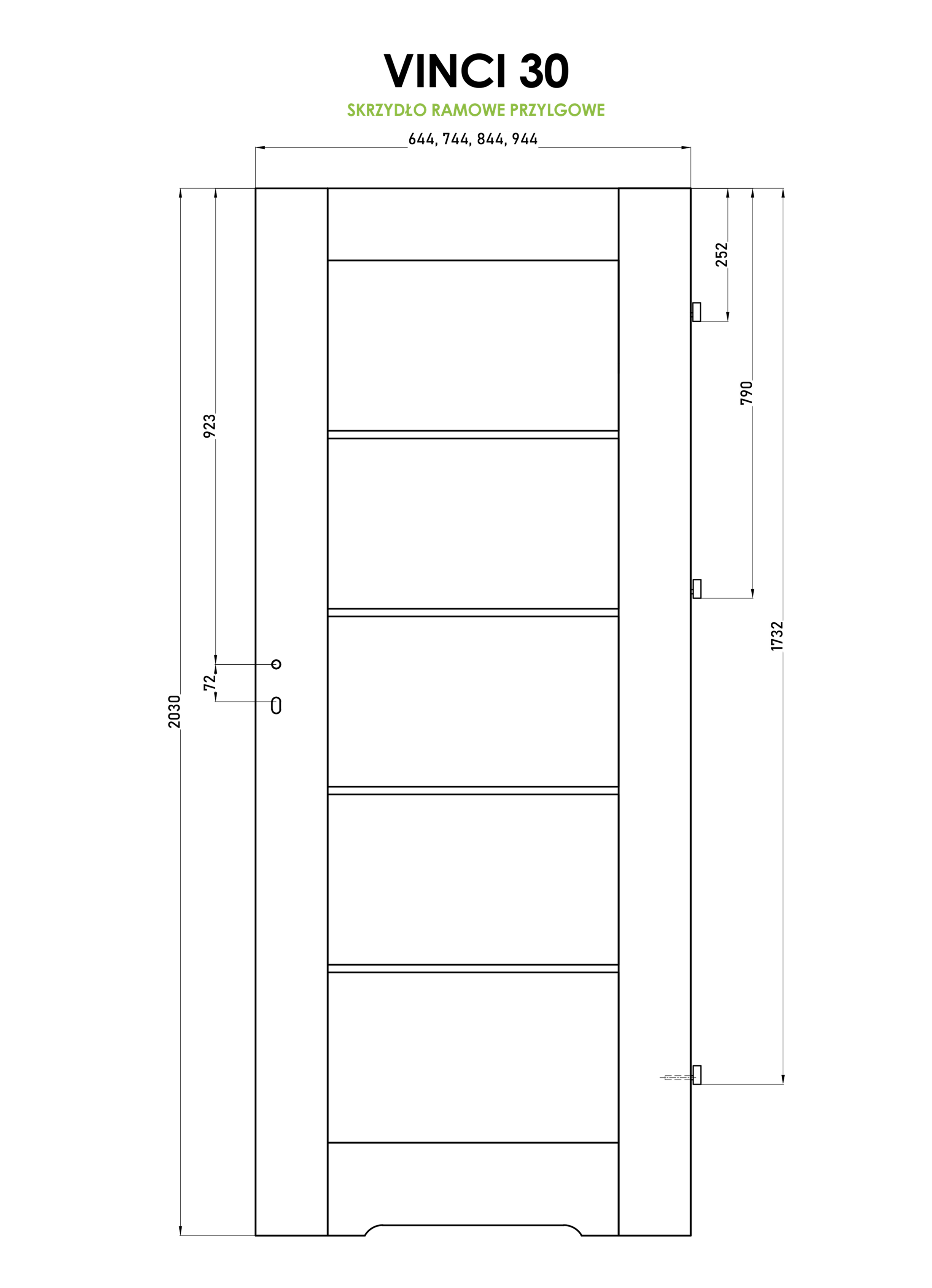 Drzwi wewnętrzne łazienkowe Vinci Cashmere 80 prawe z podcięciem wentylacyjnym Voster - 6