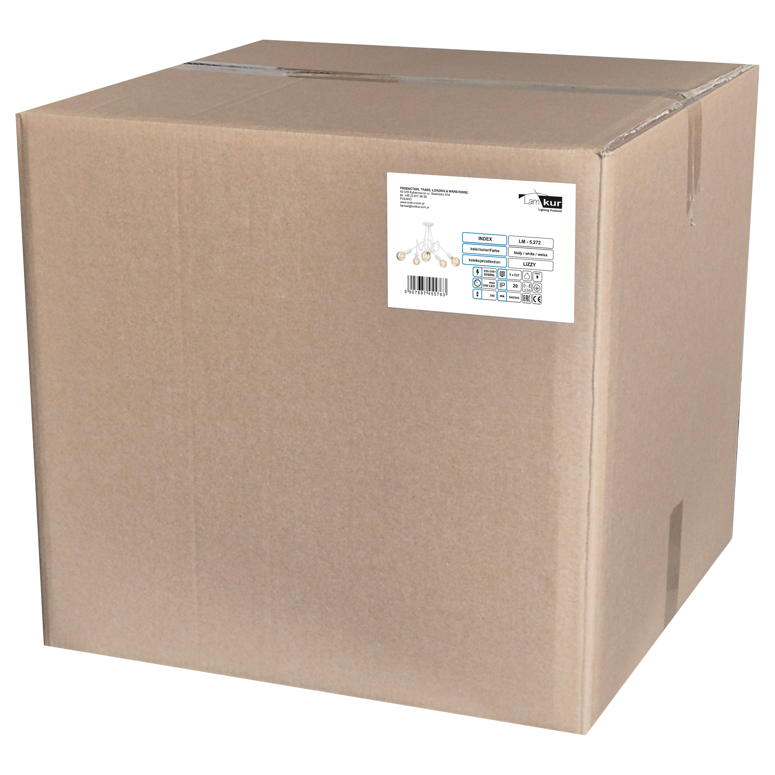 Lampa sufitowa Lizzy biała 5 x E27 Lamkur - 11