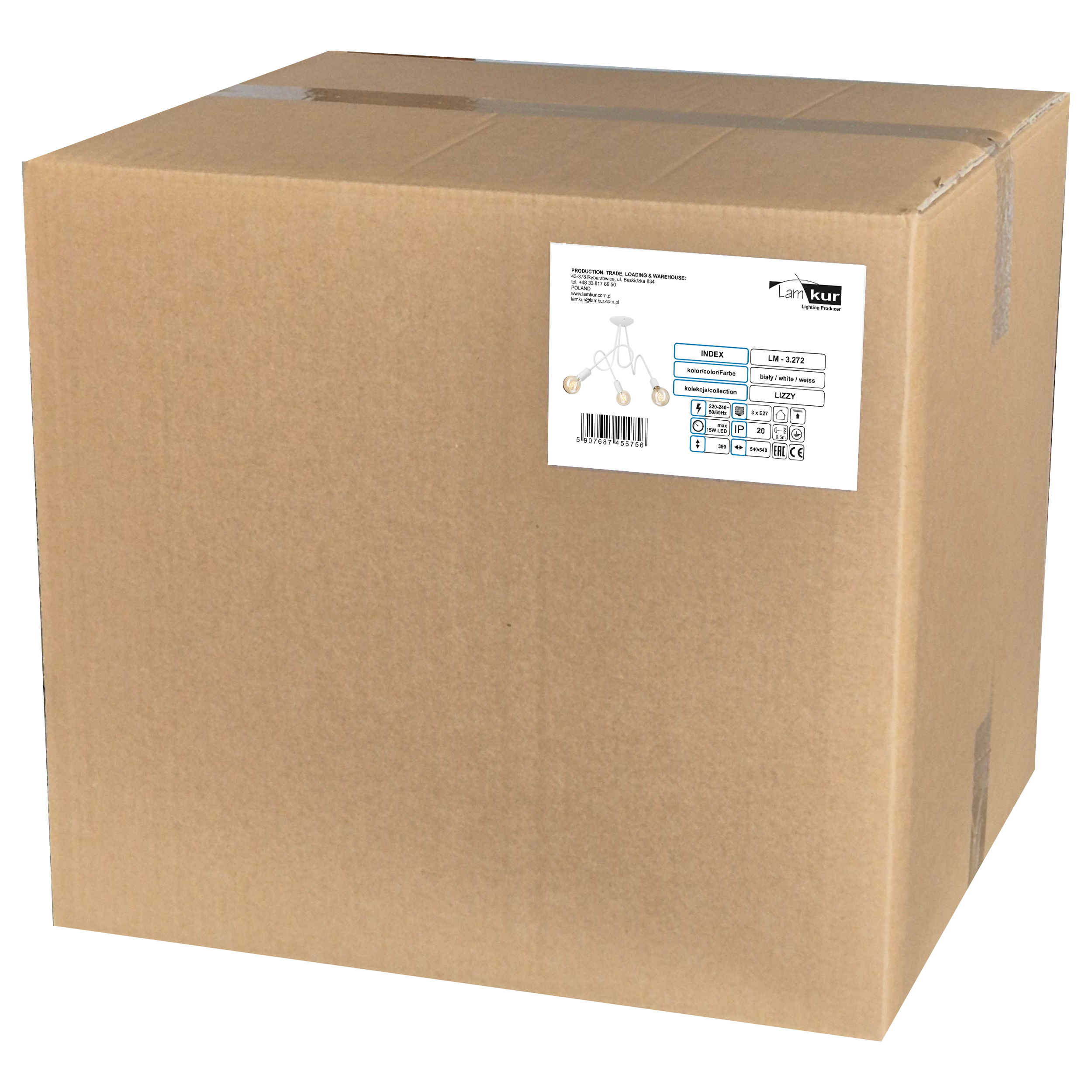 Lampa sufitowa Lizzy biała 3 x E27 Lamkur - 11