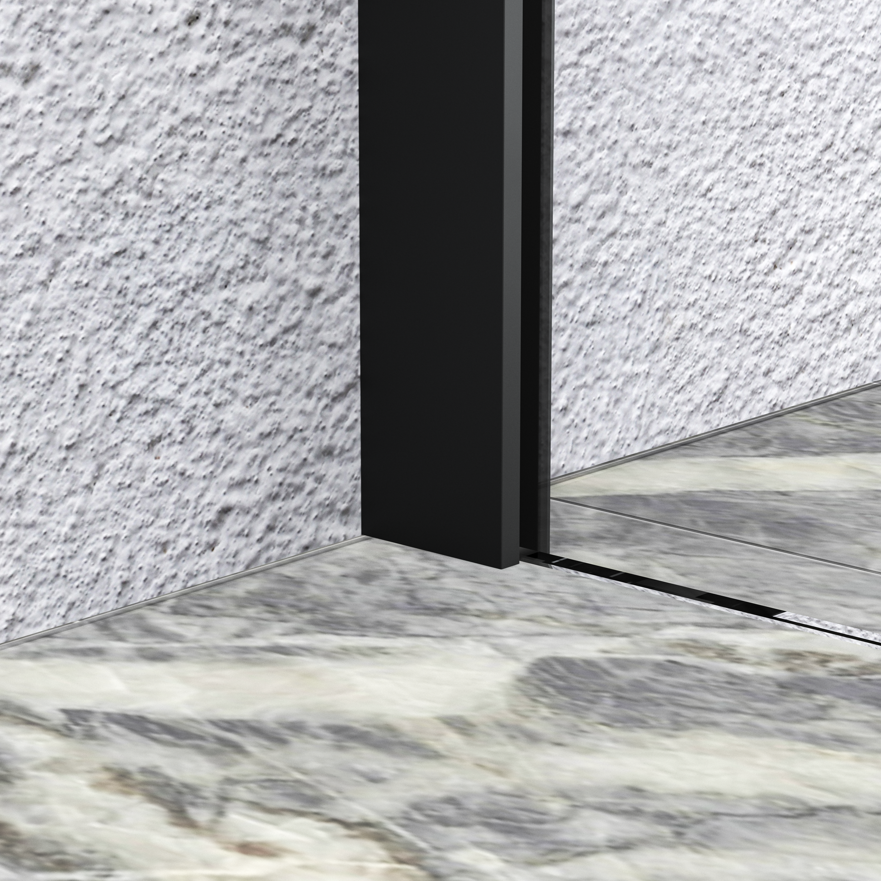 Kabina Walk-in Pure 100x200 transparentna profil czarny Durasan - 7