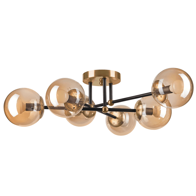 Lampa sufitowa Malena czarna 6 x E14 Lamkur