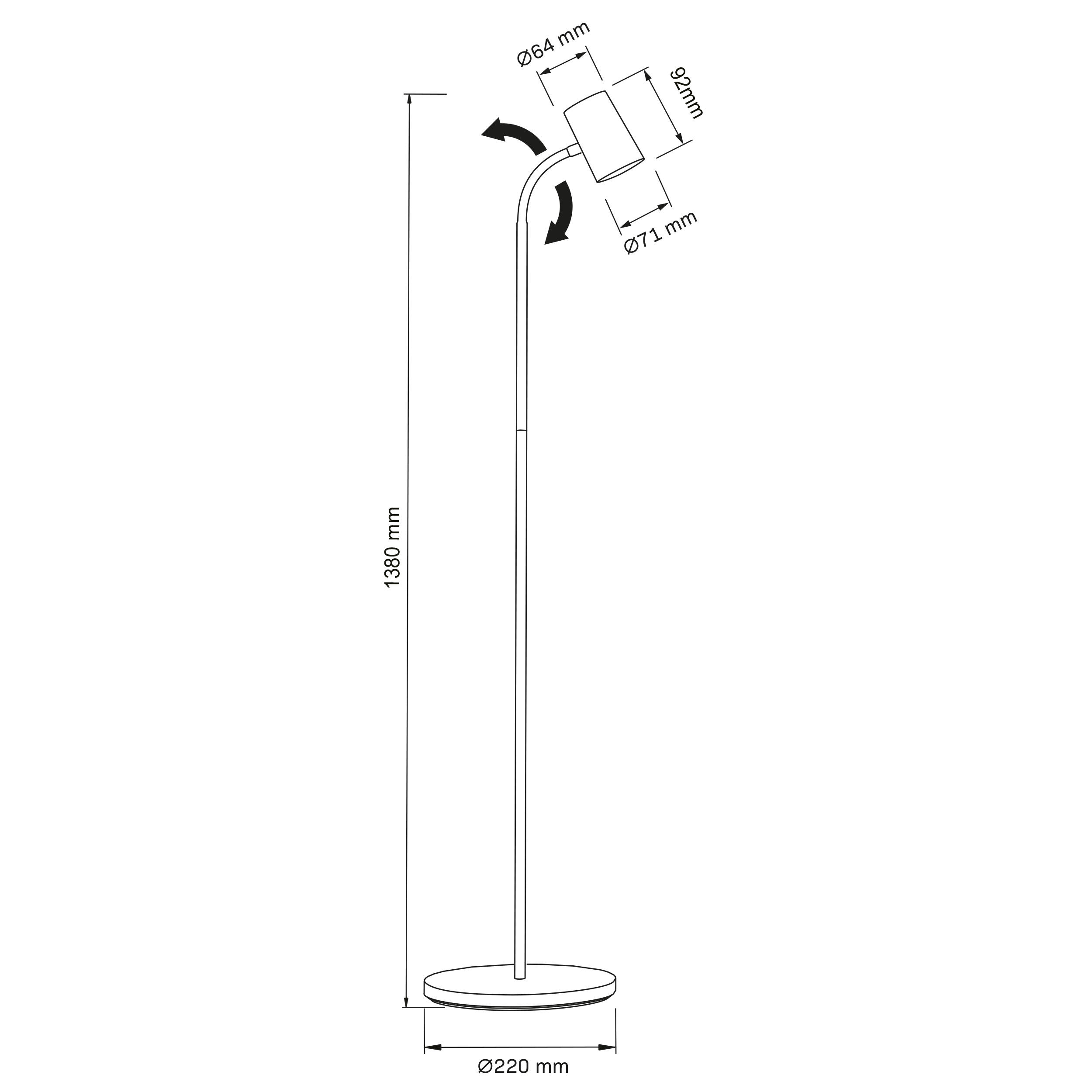 Lampka podłogowa Felix czarna GU10 Sanico - 3