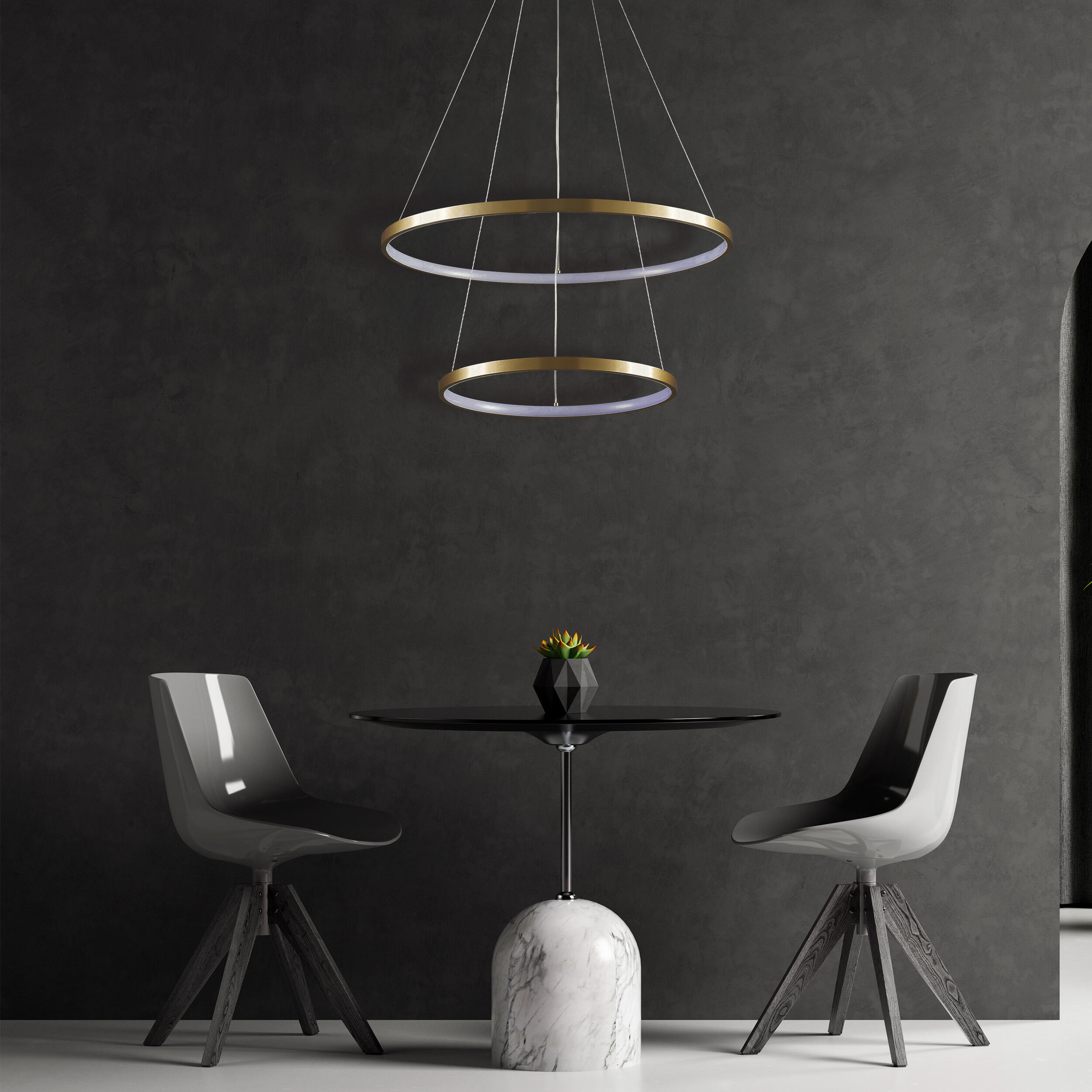 Lampa wisząca Lea 6000 lm 60 cm złota LED Sanico - 8