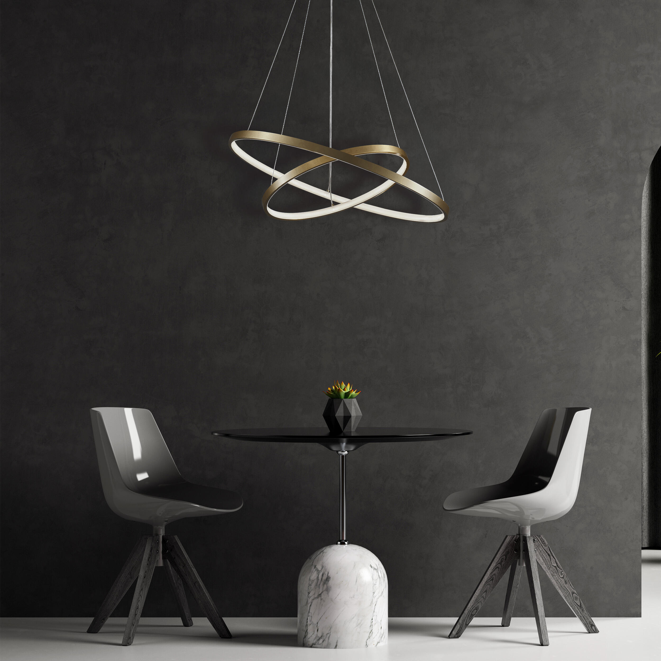 Lampa wisząca Lea 6000 lm 60 cm złota LED Sanico - 7