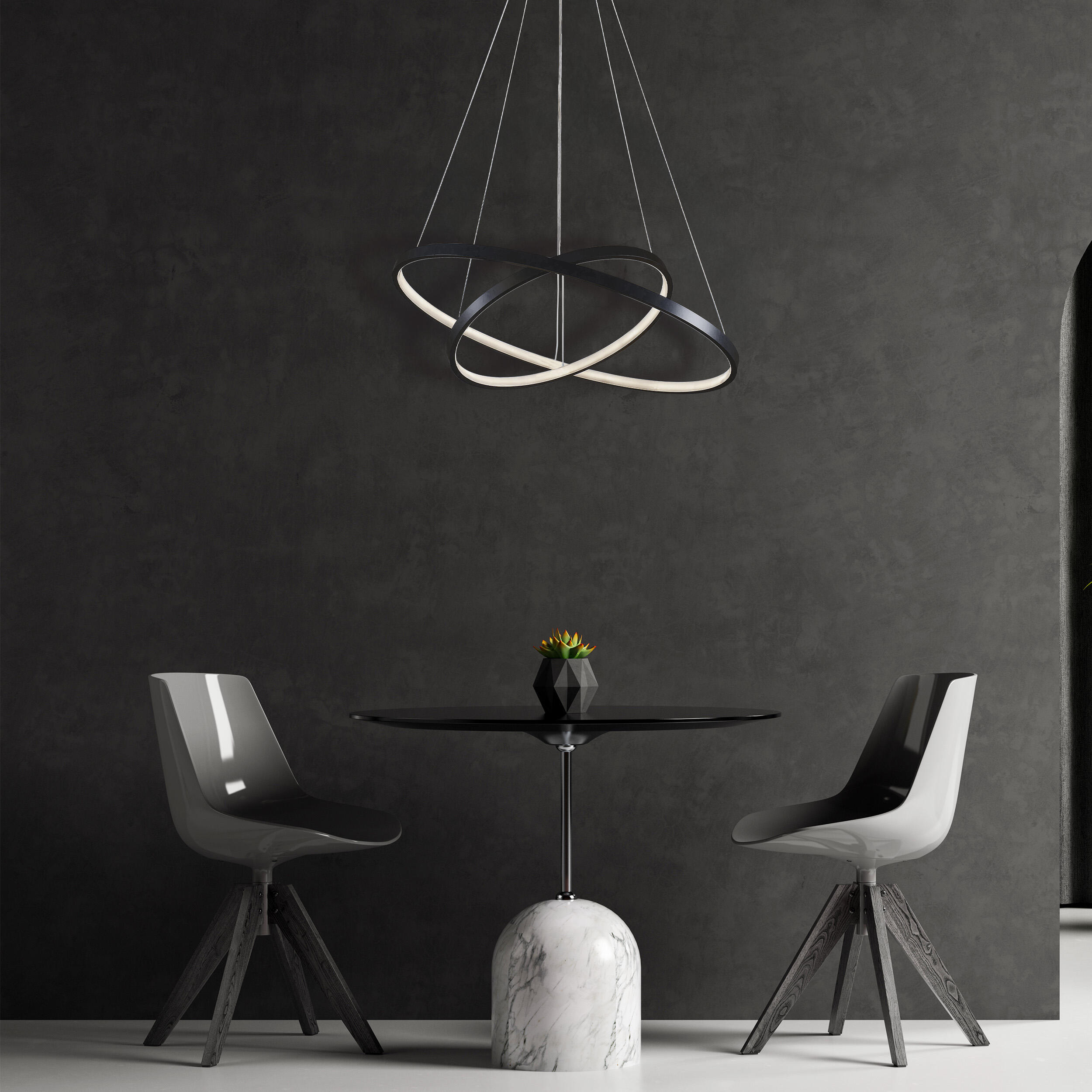 Lampa wisząca Lea 6000 lm 60 cm czarna LED Sanico - 6