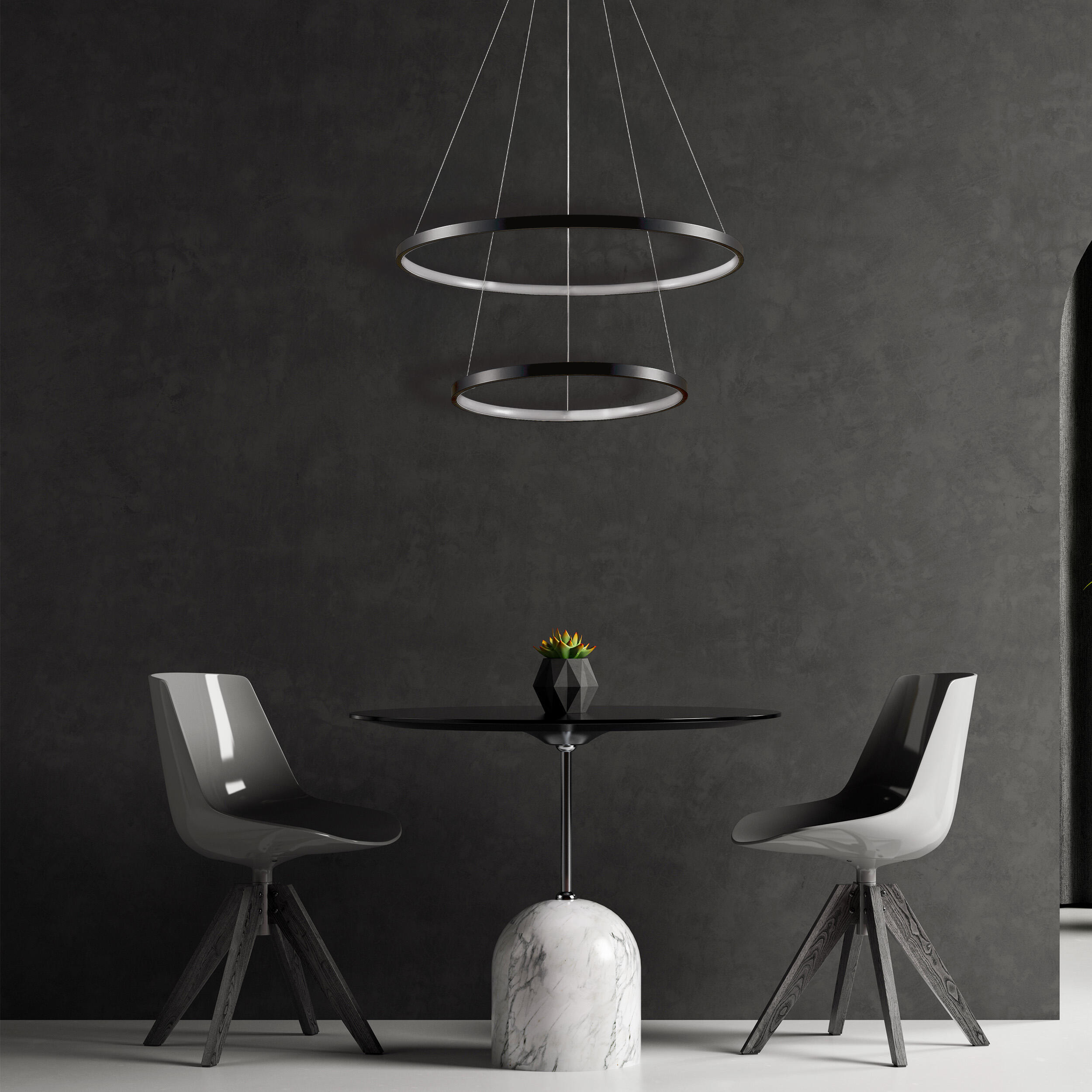 Lampa wisząca Lea 6000 lm 60 cm czarna LED Sanico - 5
