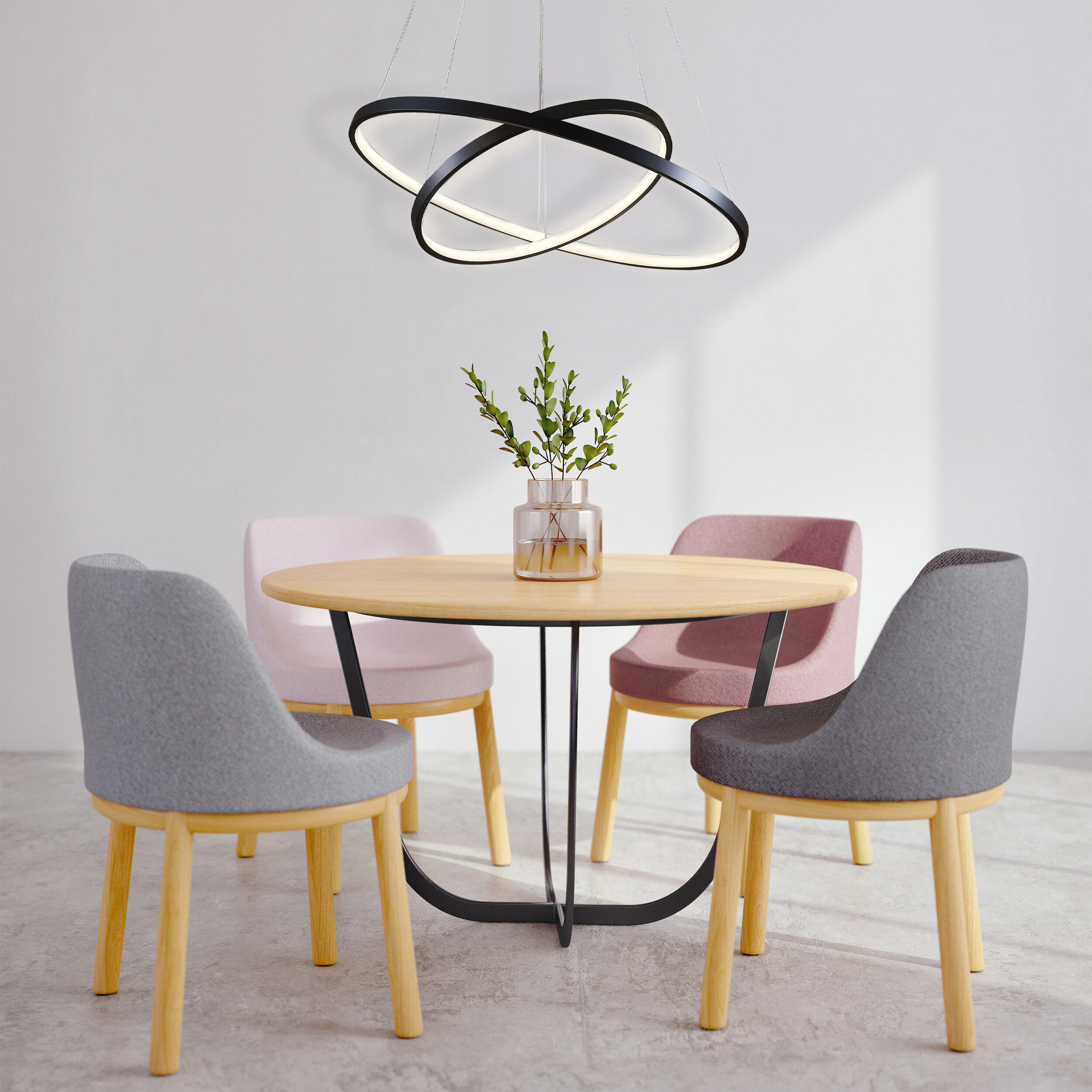 Lampa wisząca Lea 6000 lm 60 cm czarna LED Sanico - 4